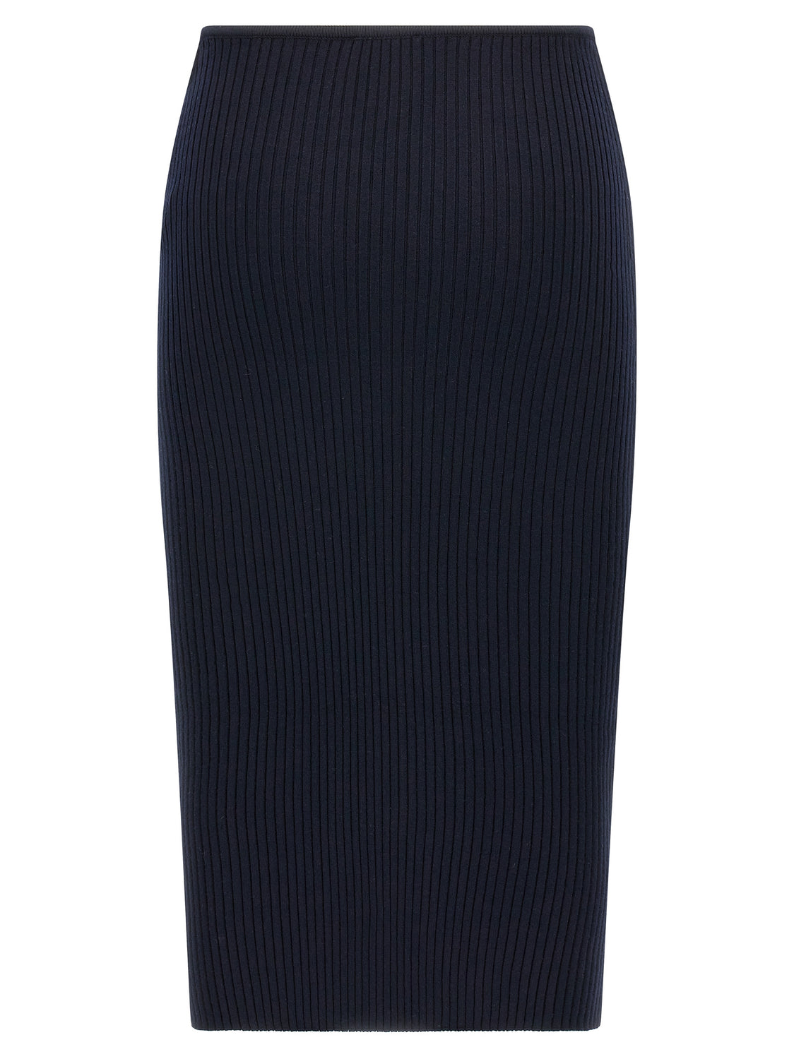 Blue Viscose Midi Skirt