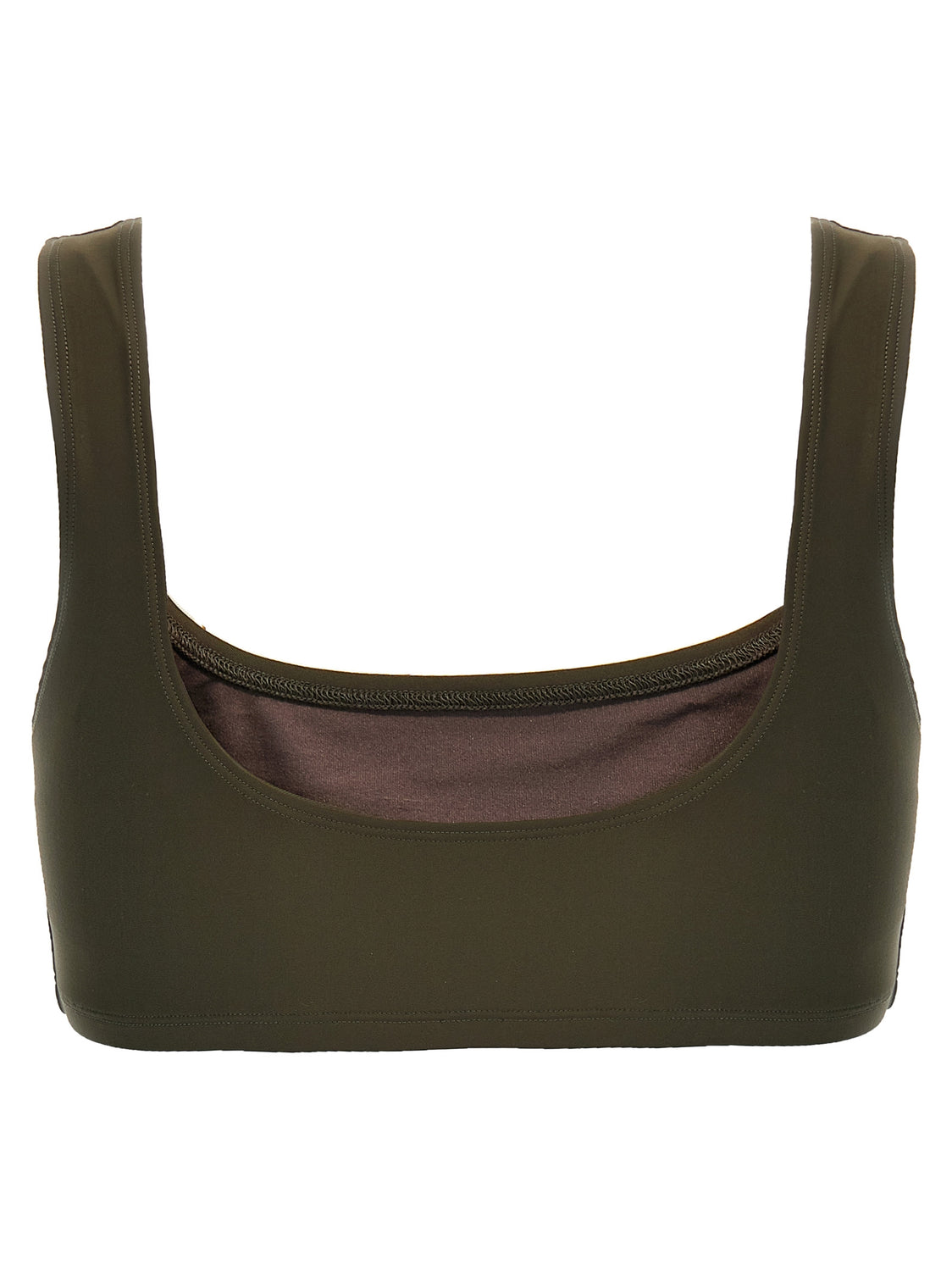 Brown Polyamide Tank Tops