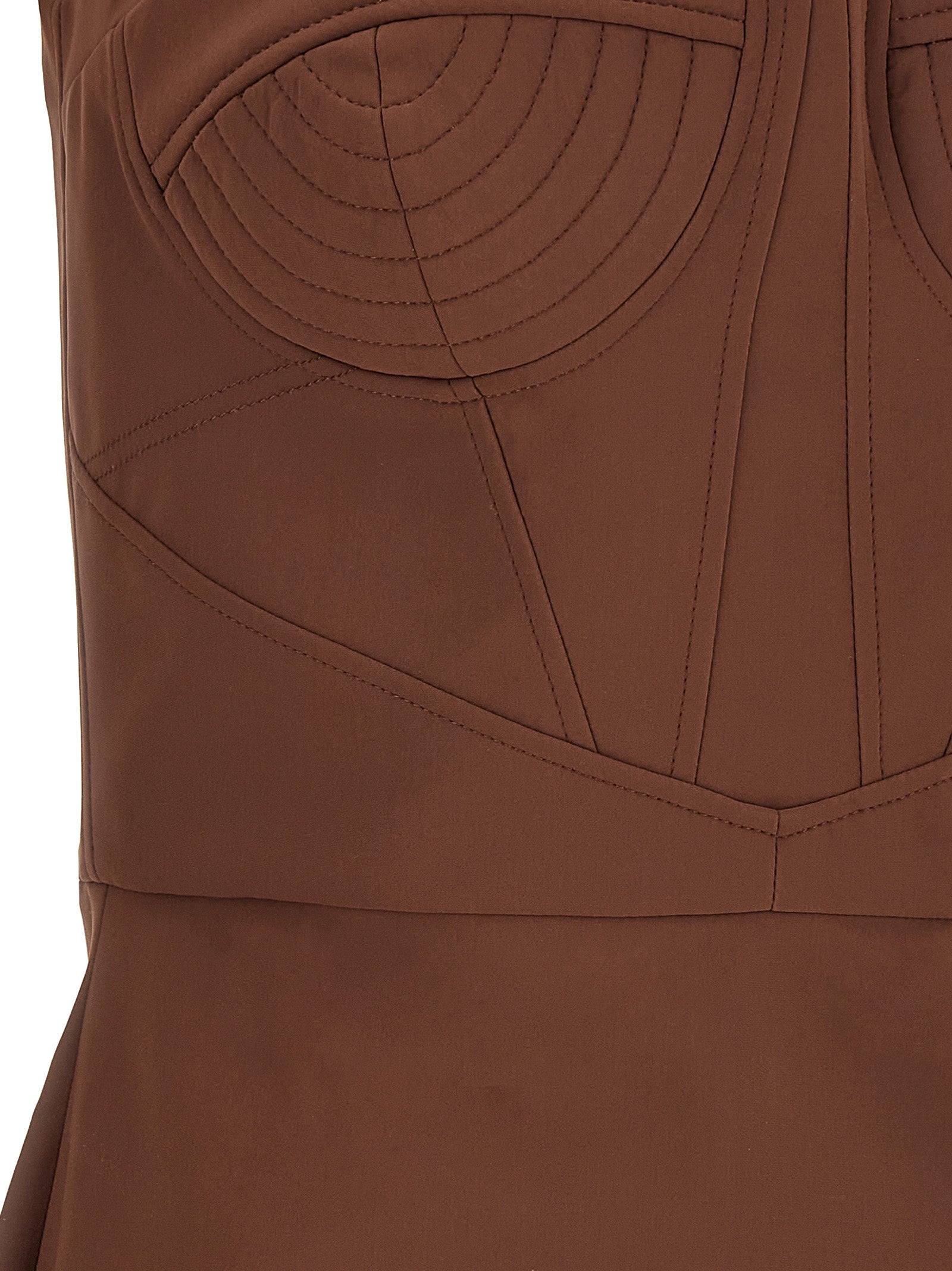 Brown Polyamide Short Dress
