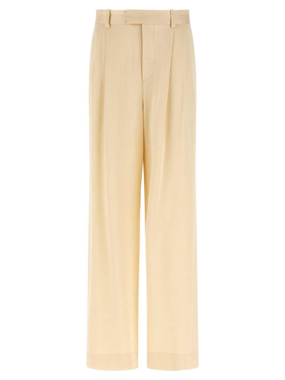Beige Viscose Casual Pants