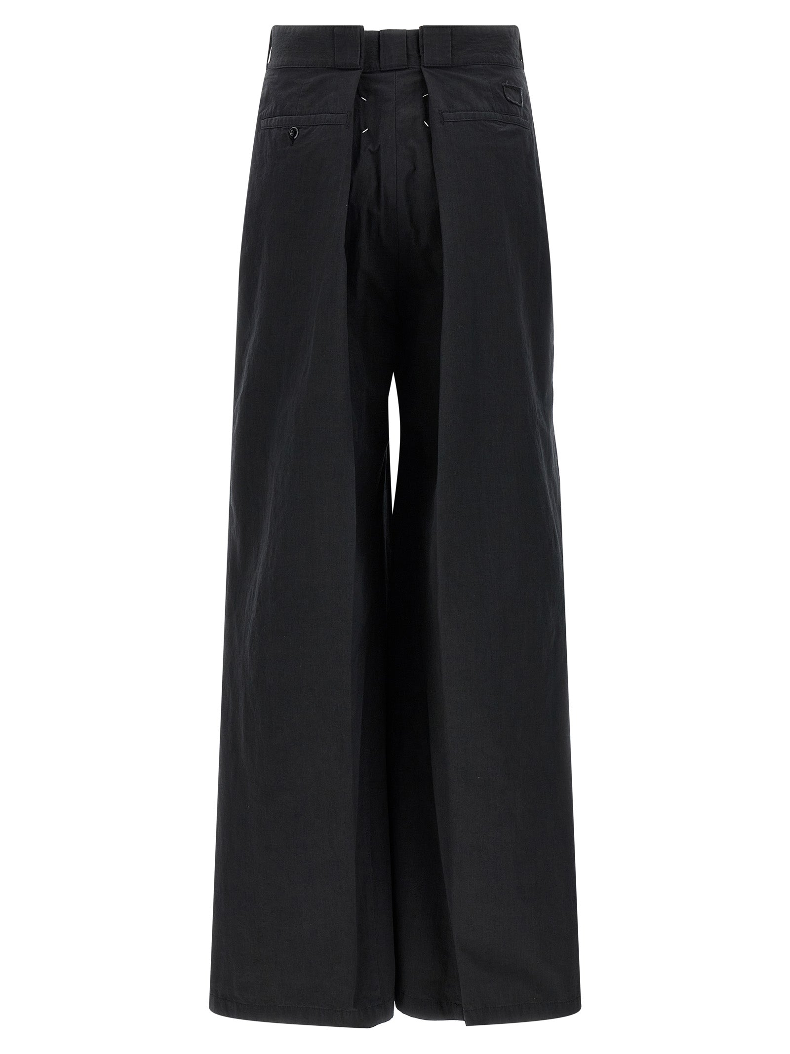 Black Cotton Casual Pants