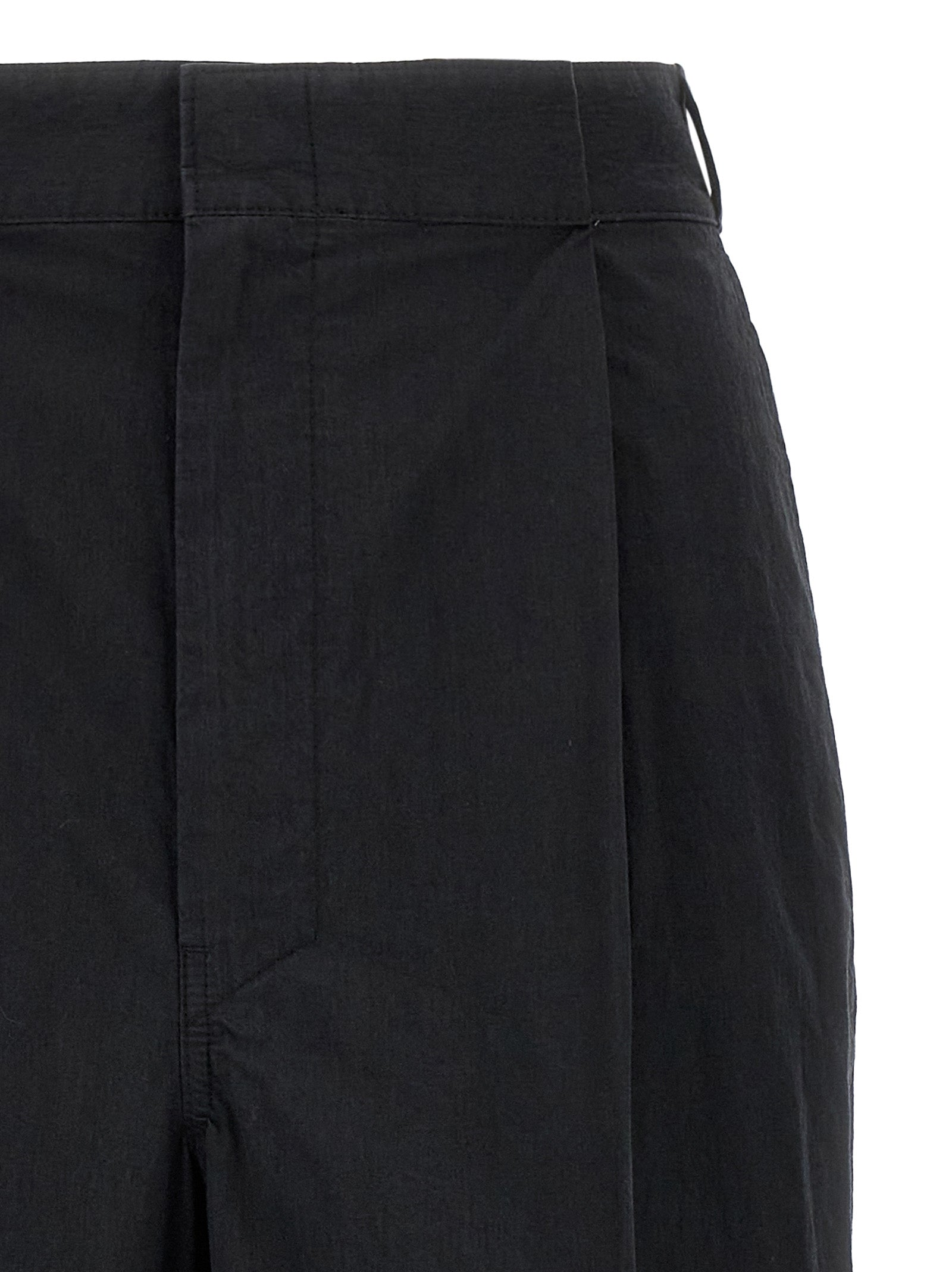 Black Cotton Casual Pants