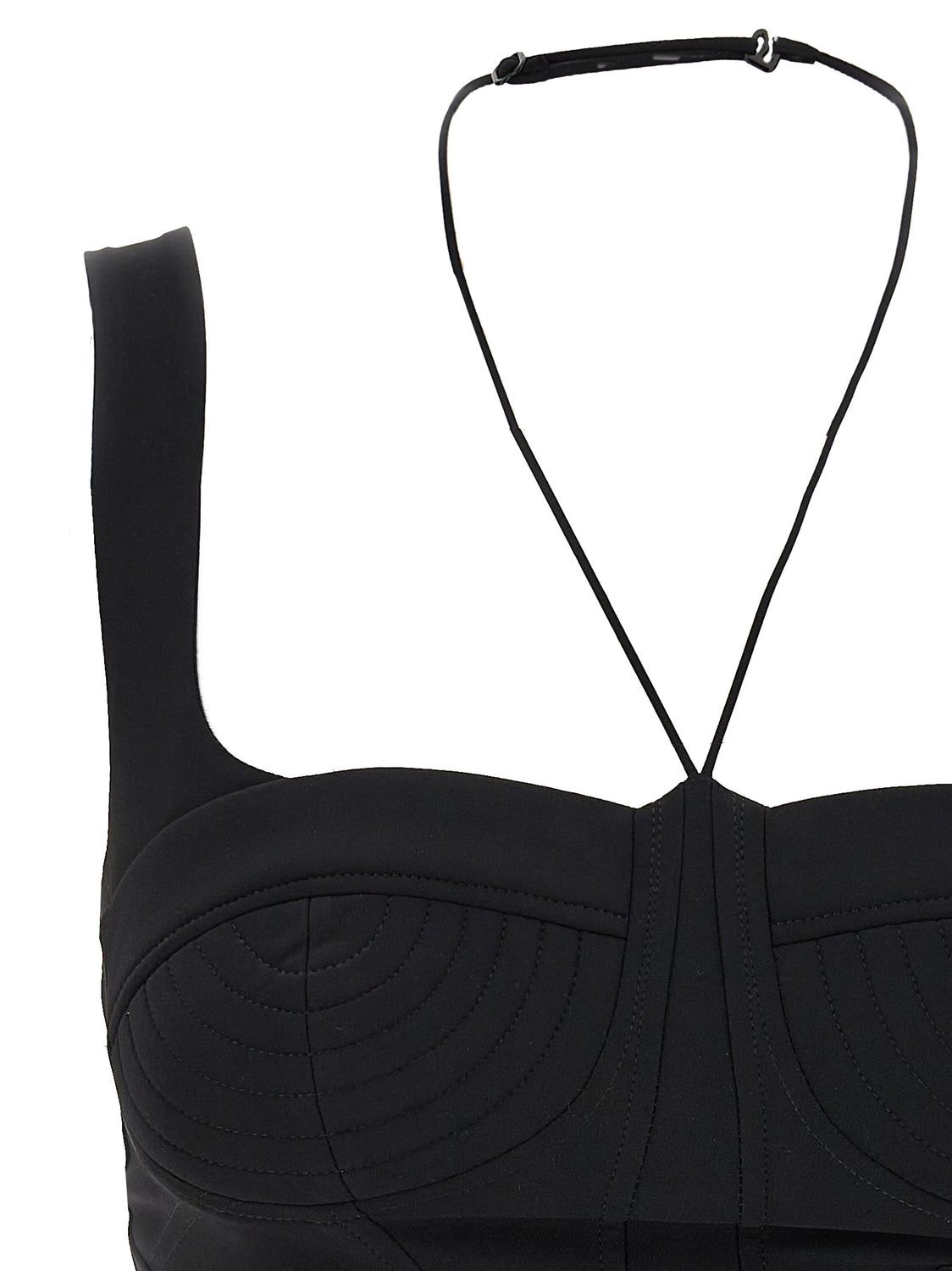 Black Polyamide Tank Tops