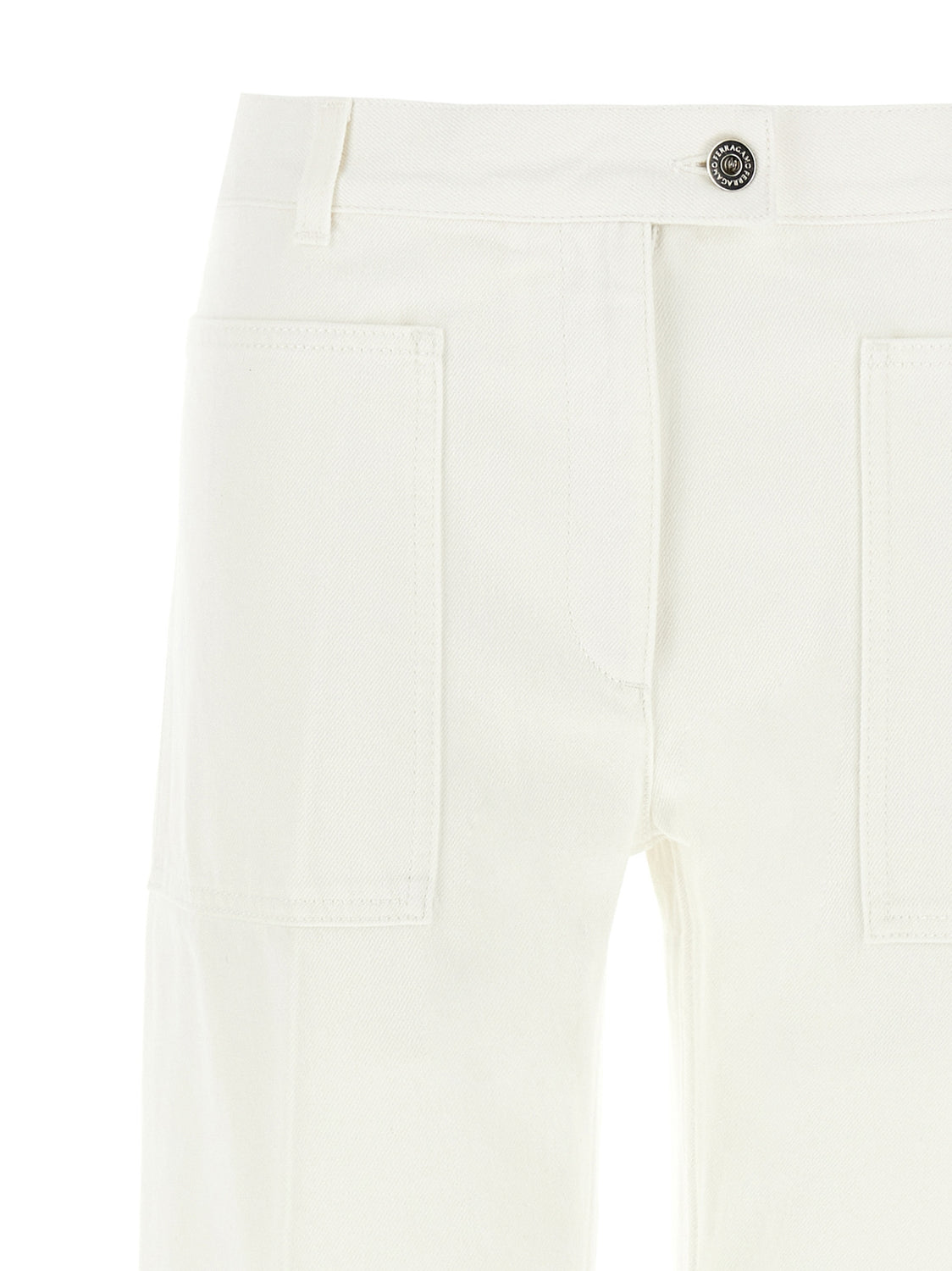 White Cotton Straight-Leg Jeans