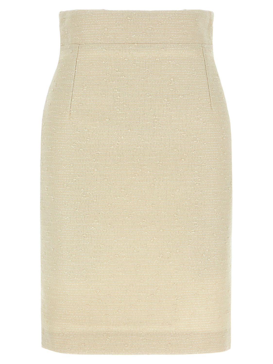 Beige Cotton Midi Skirt