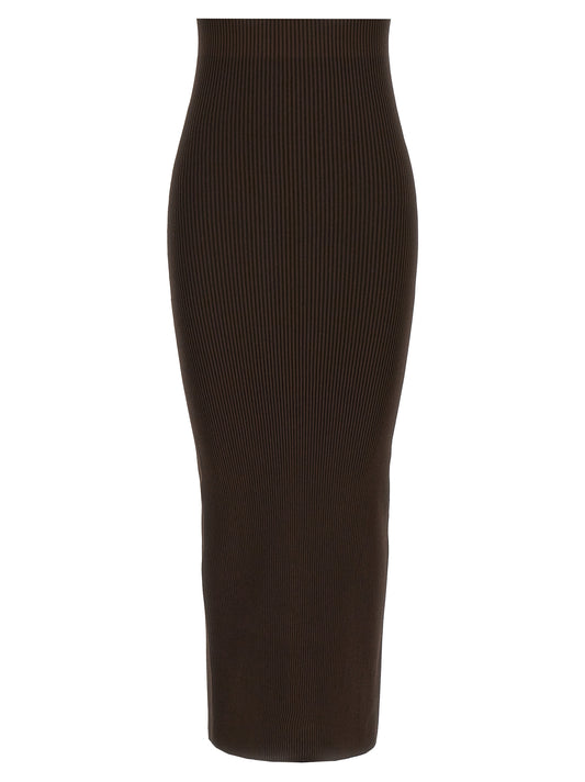 Brown Viscose Mini Skirt