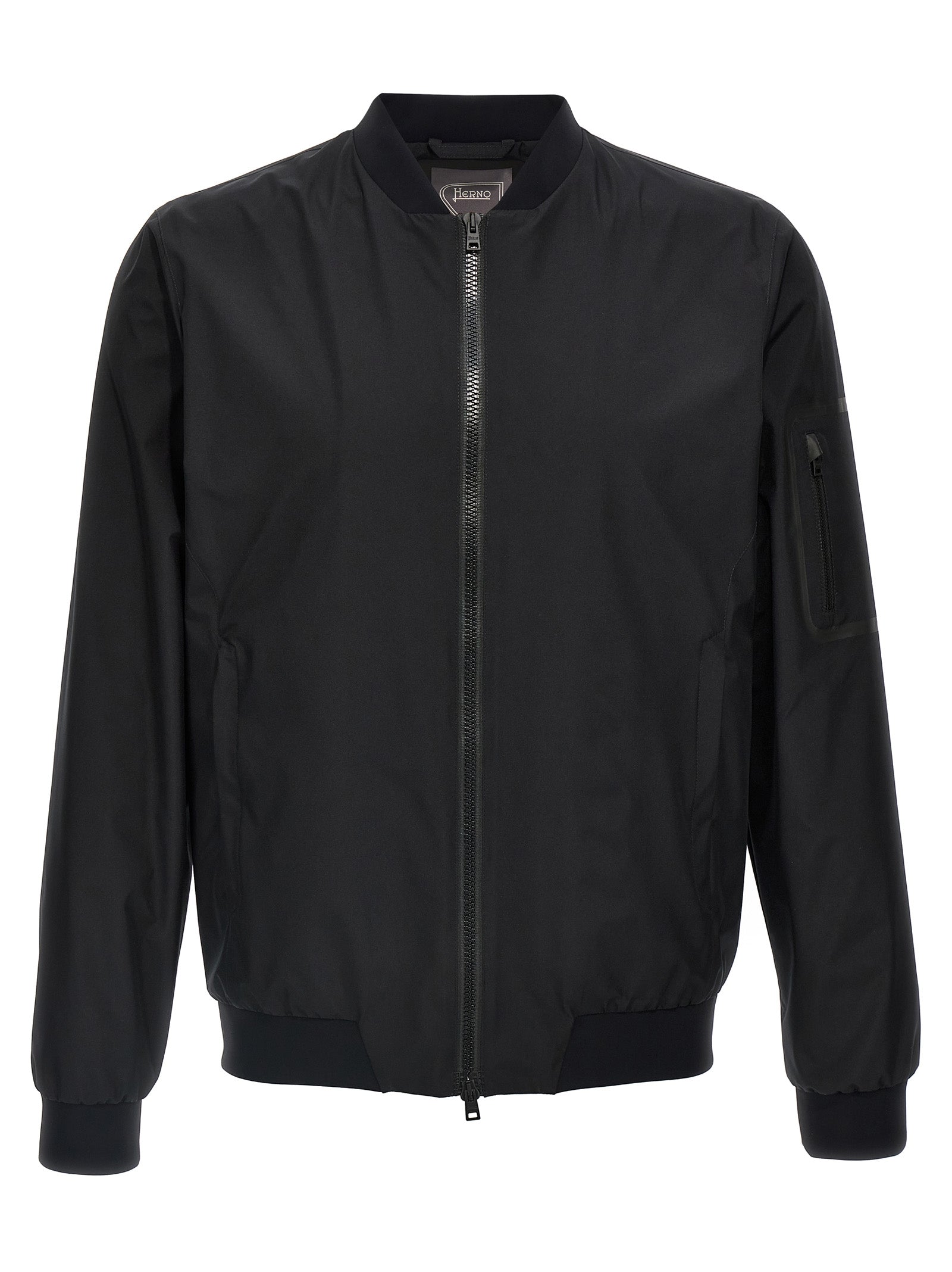Black Polyester Bomber
