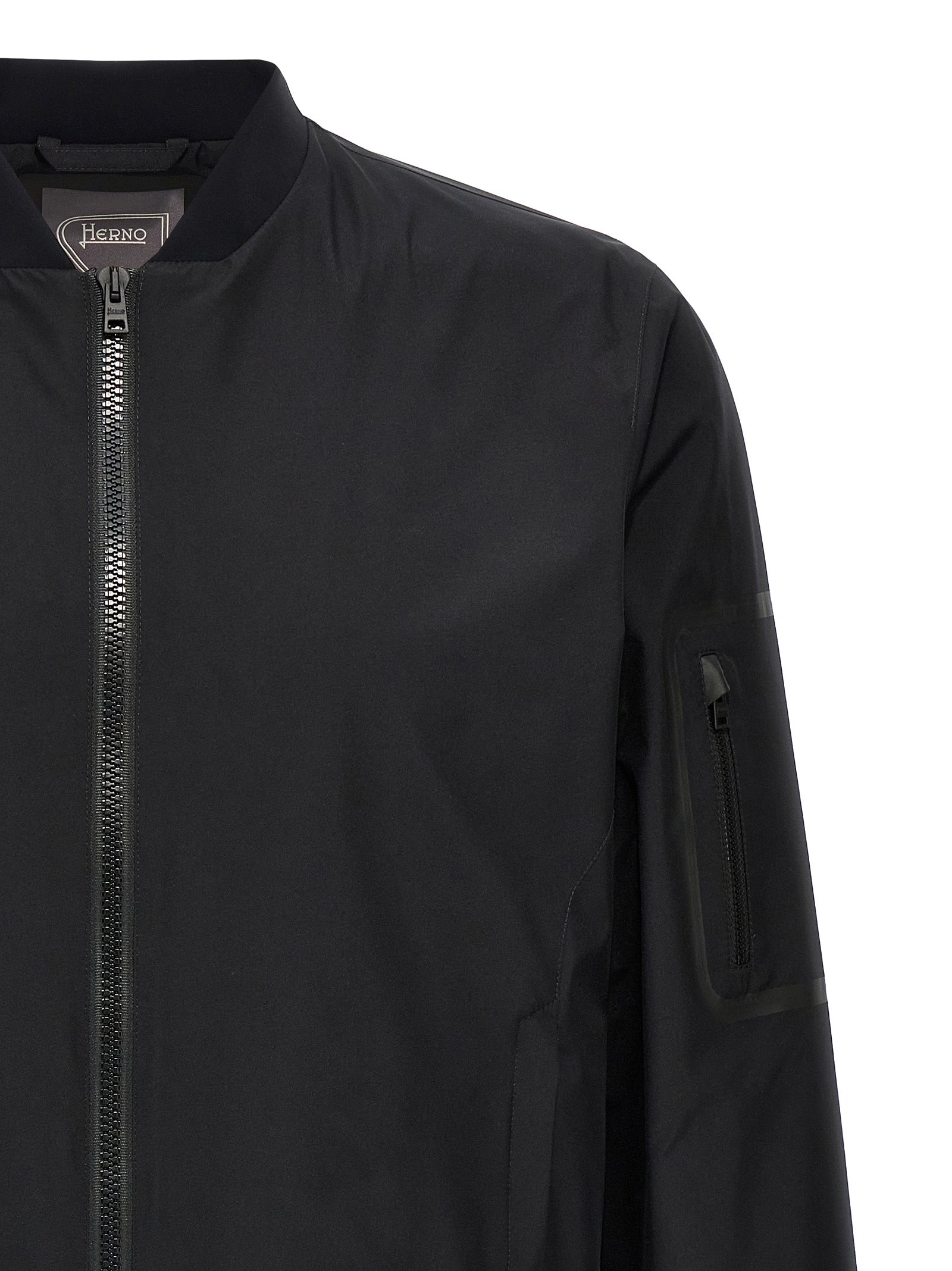 Black Polyester Bomber