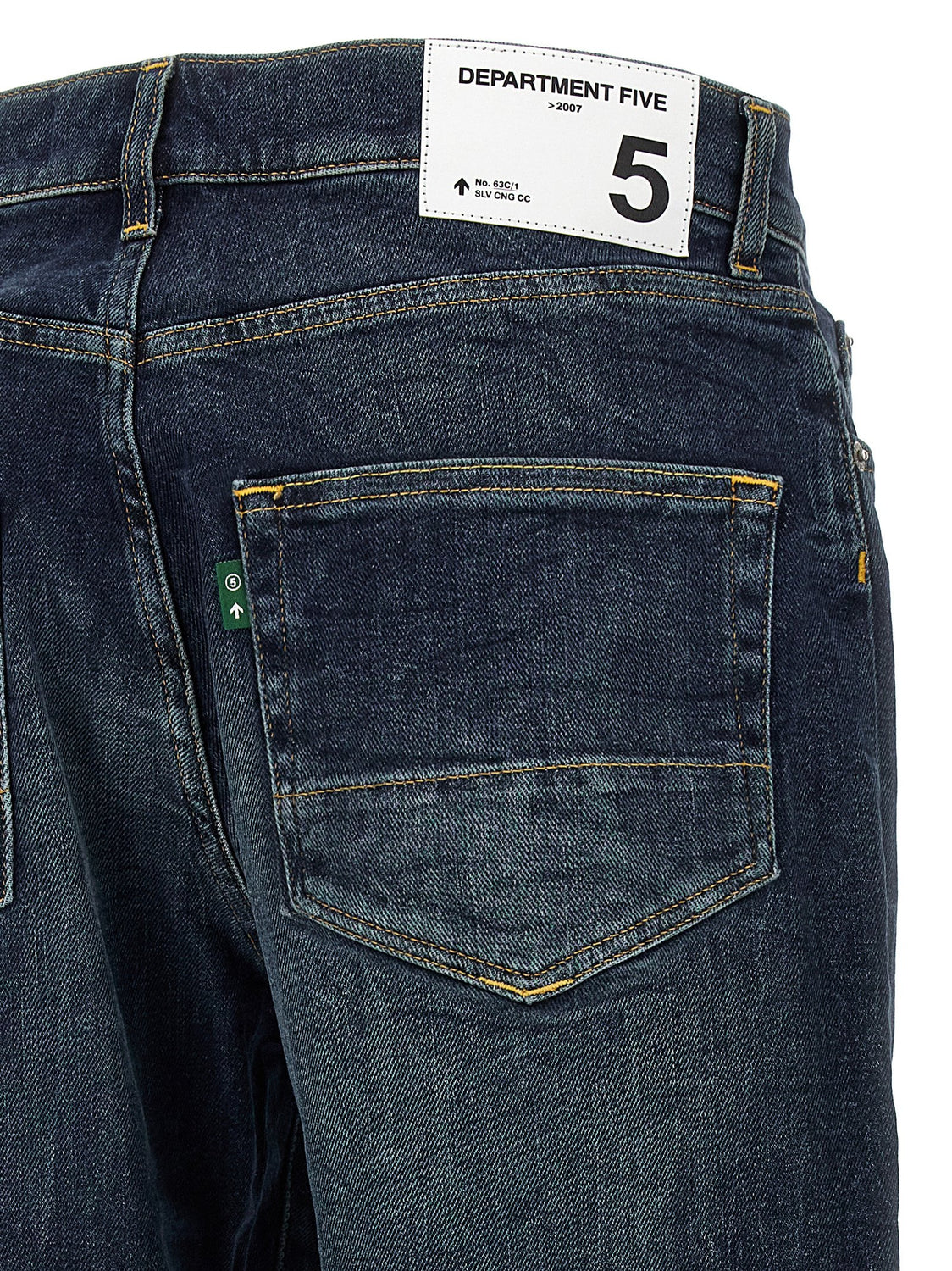 Blue Cotton Straight-Leg Jeans
