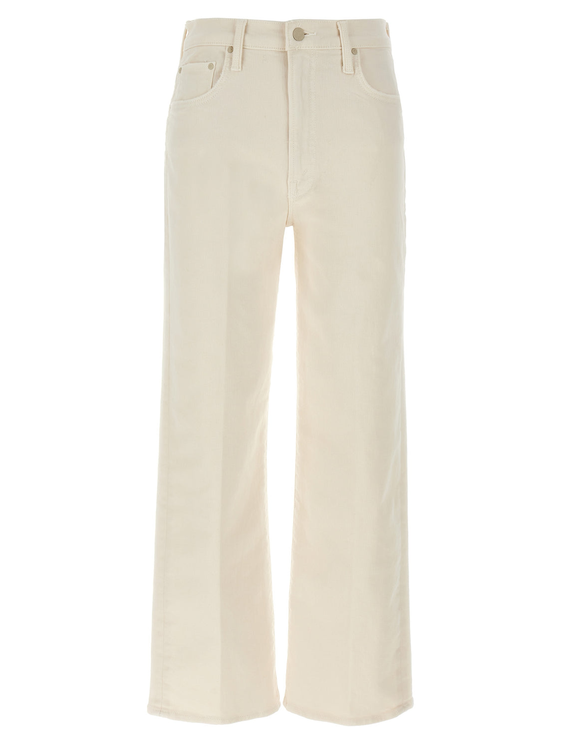 White Cotton High-Waisted Jean