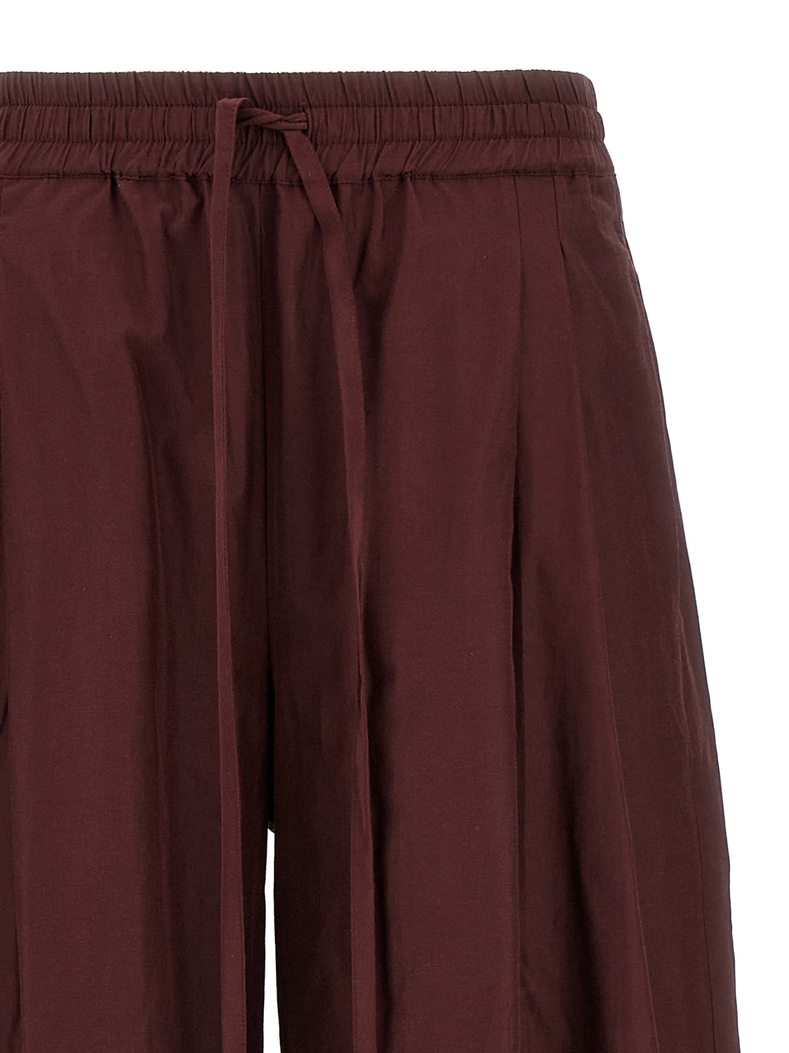 Bordeaux Polyester Casual Pants