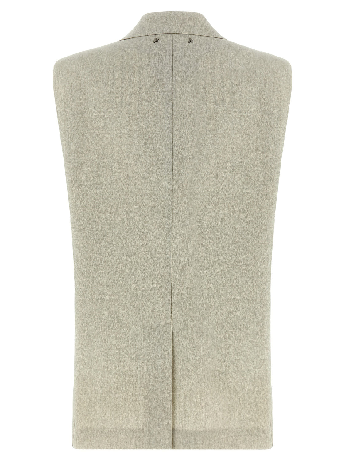 Beige Virgin Wool Sleeveless Jacket