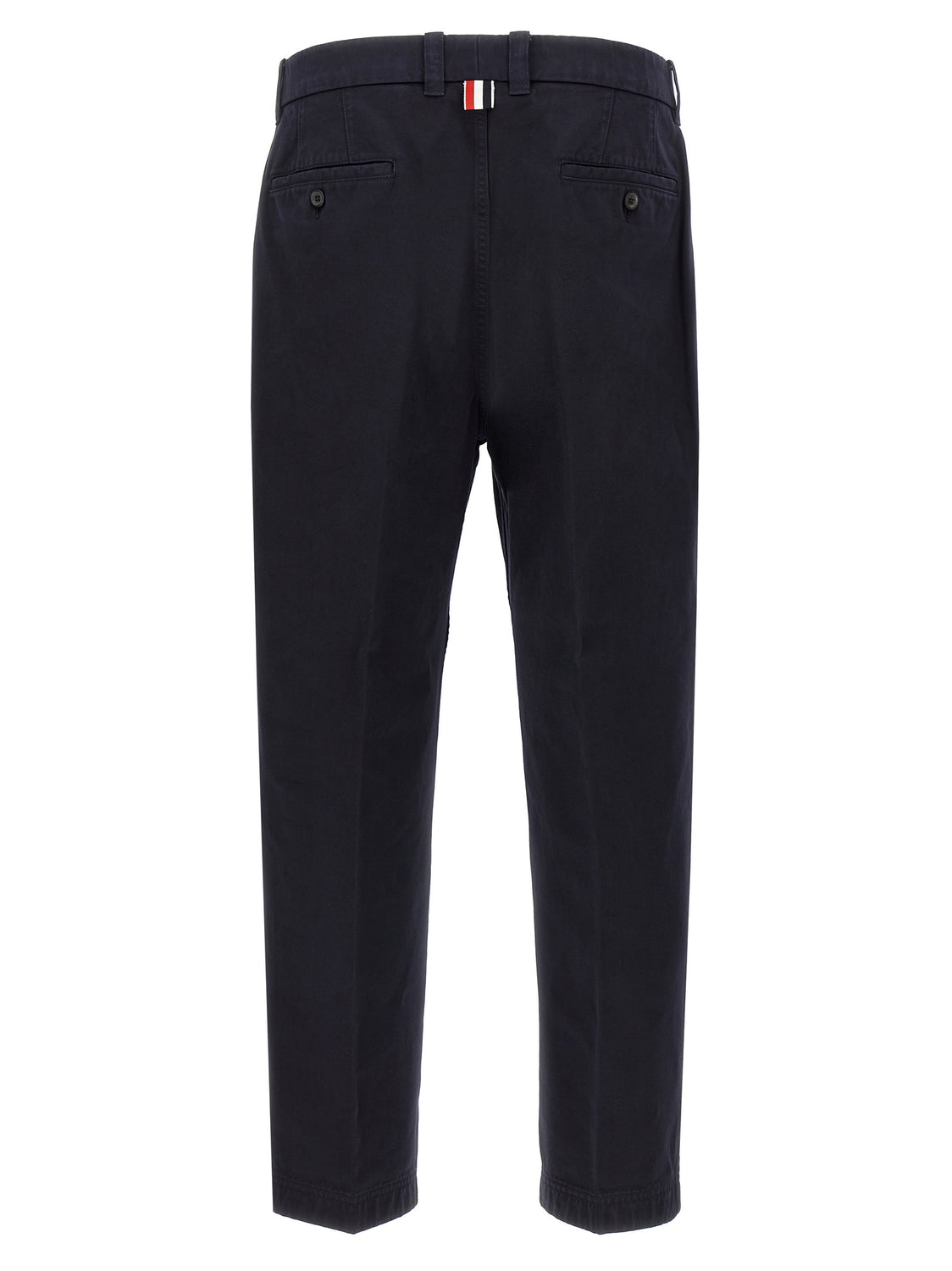 Blue Cotton Casual Pants