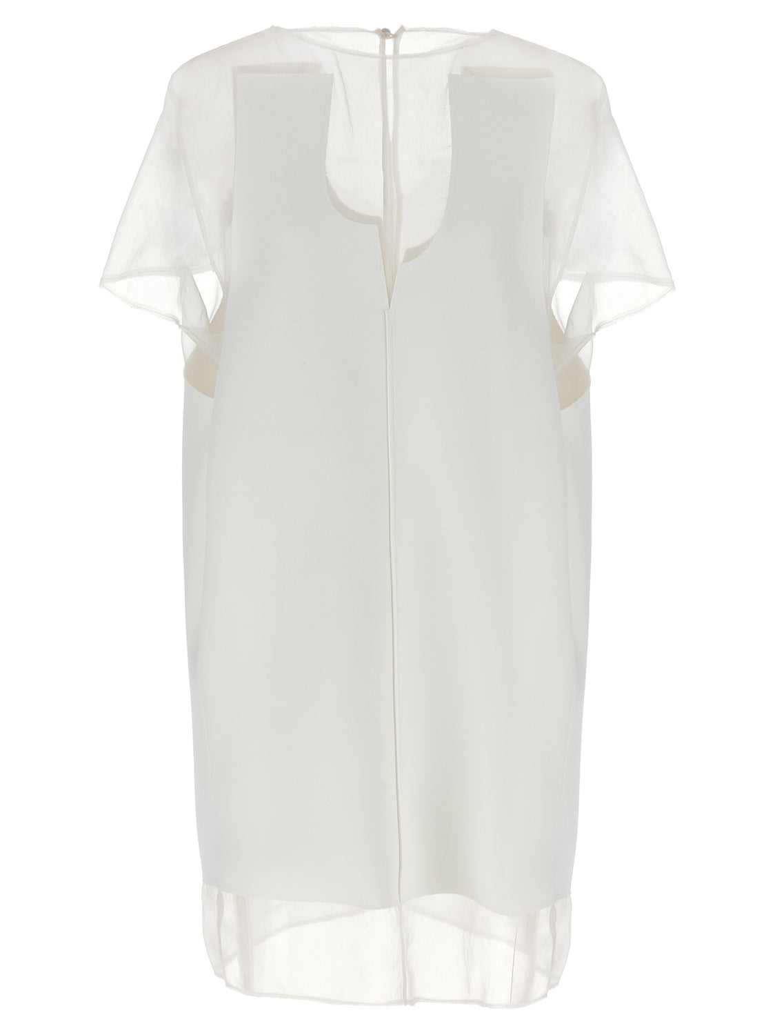 White Polyester Short Dress