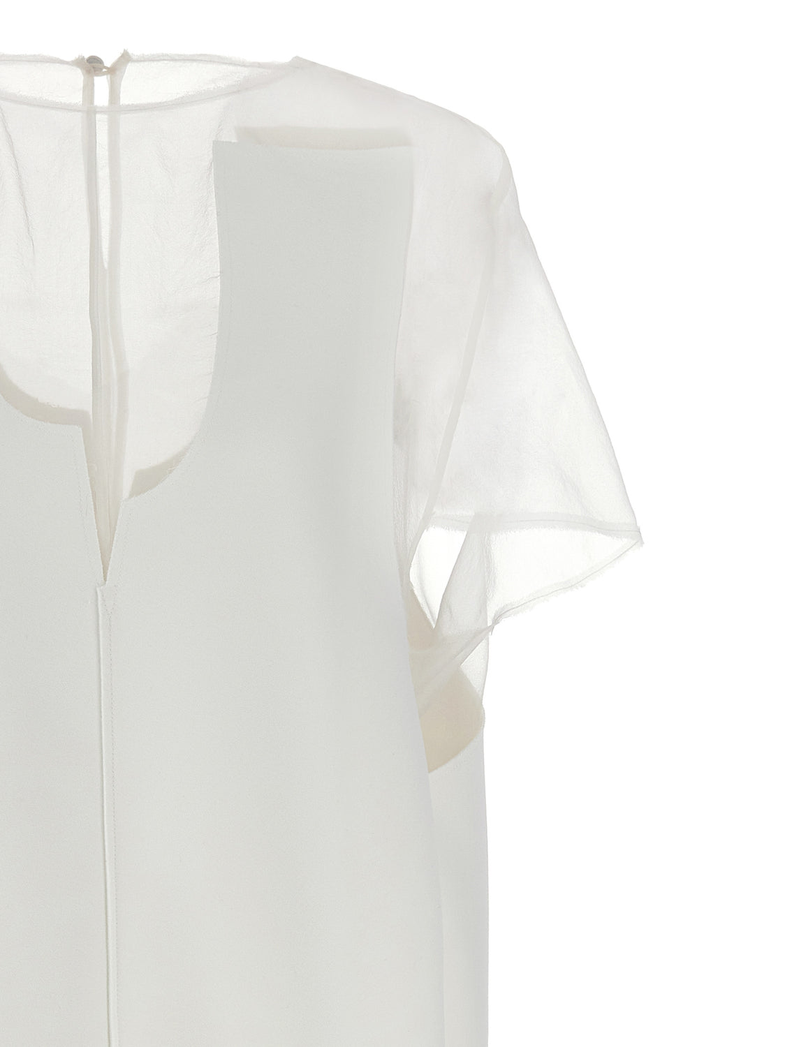 White Polyester Short Dress