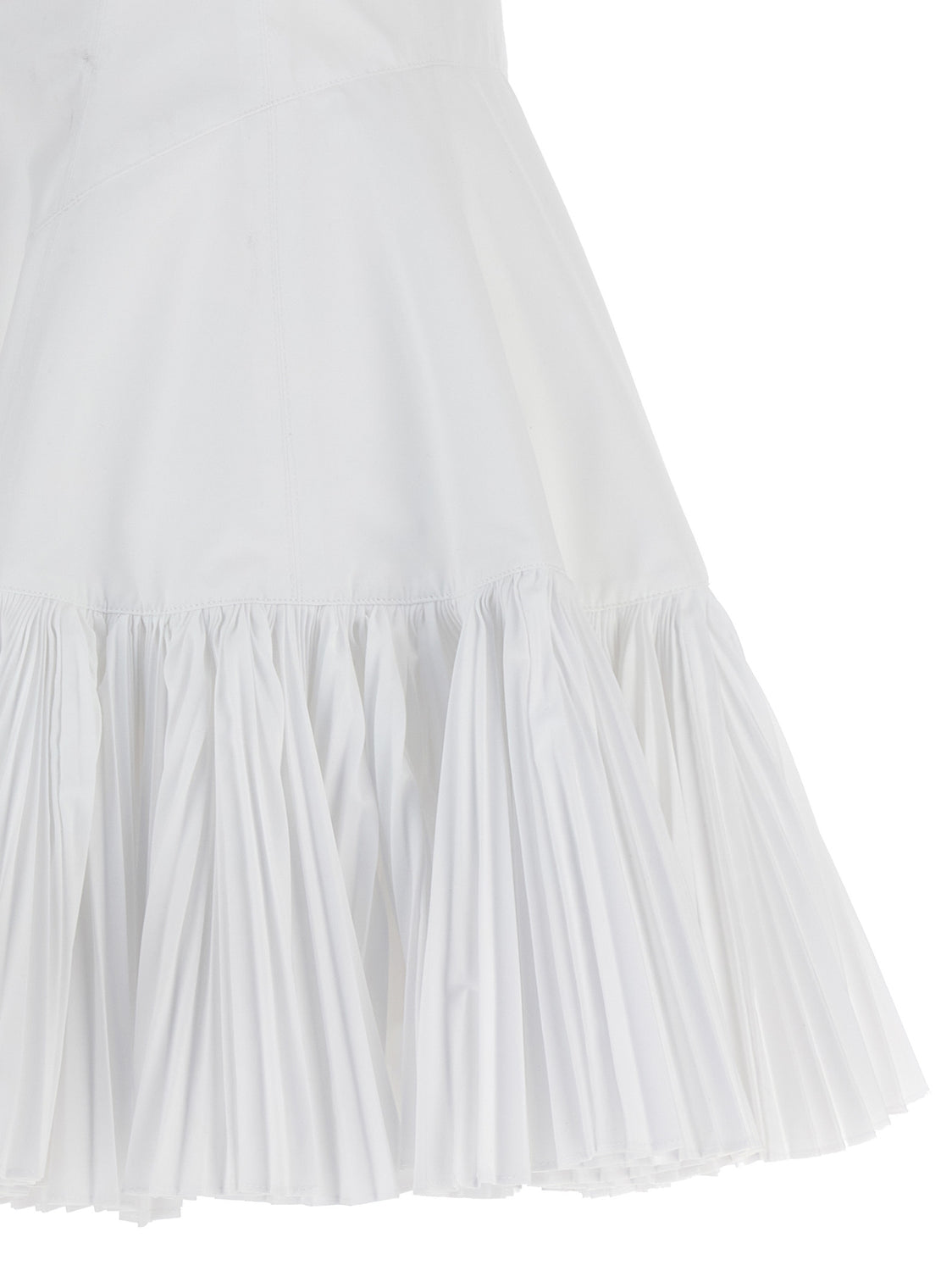 White Polyester Short Dress