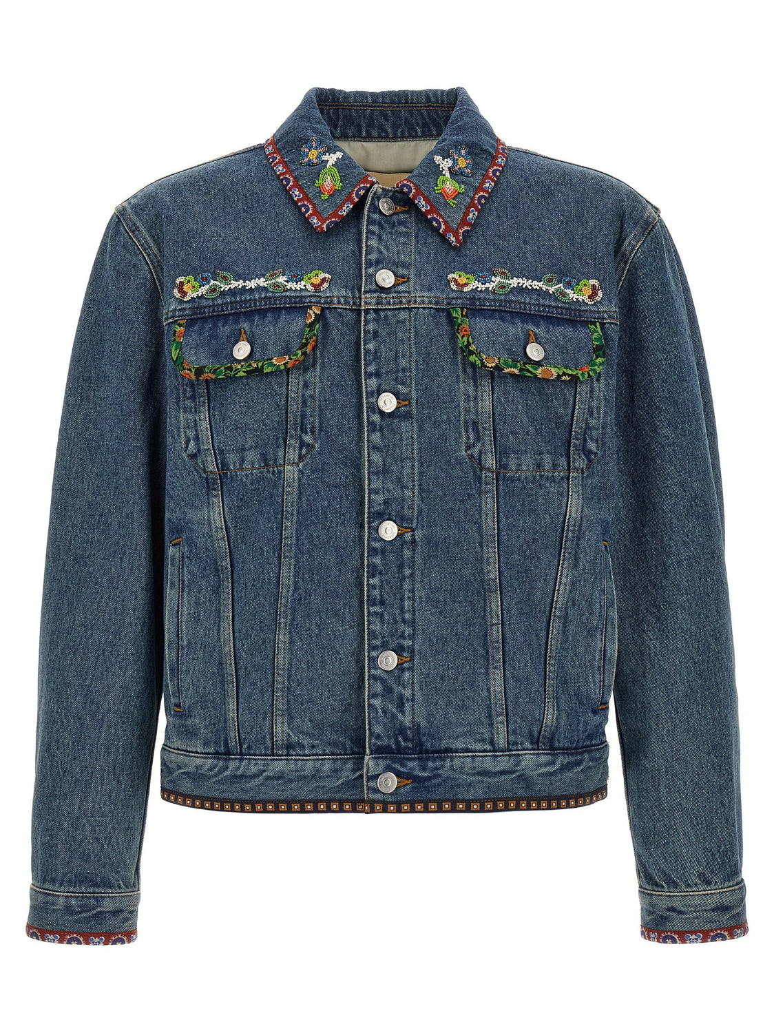 Blue Polyamide Denim Jacket