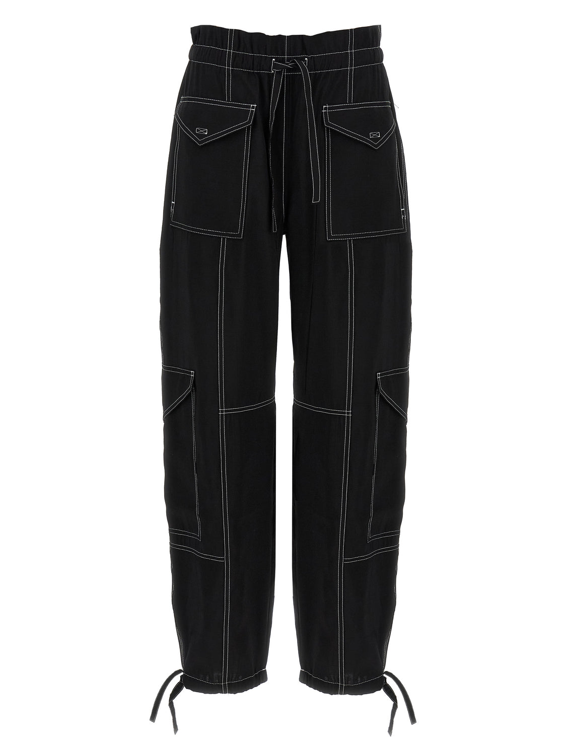 Black Viscose Casual Pants