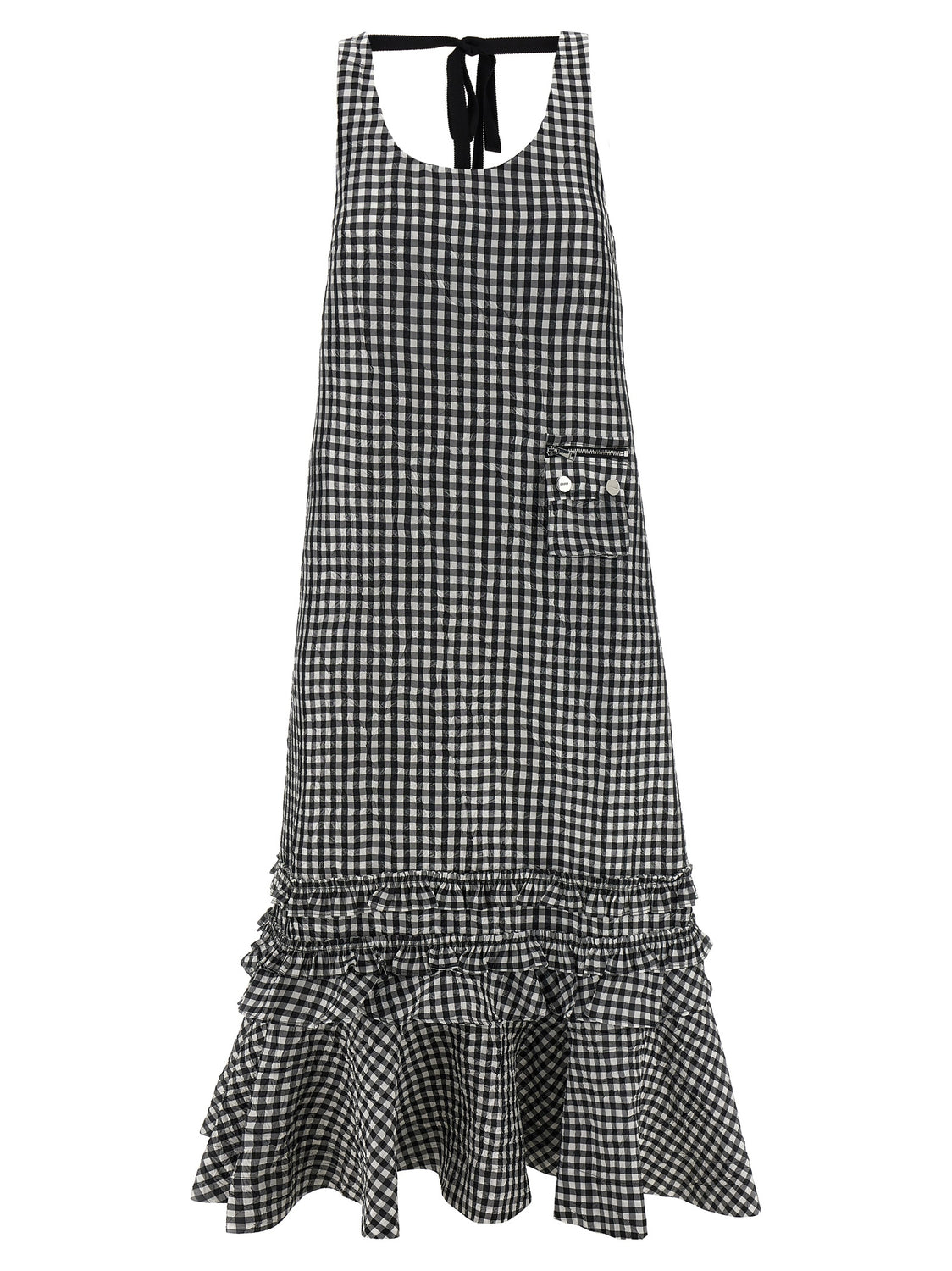 Black Polyester Midi Dress