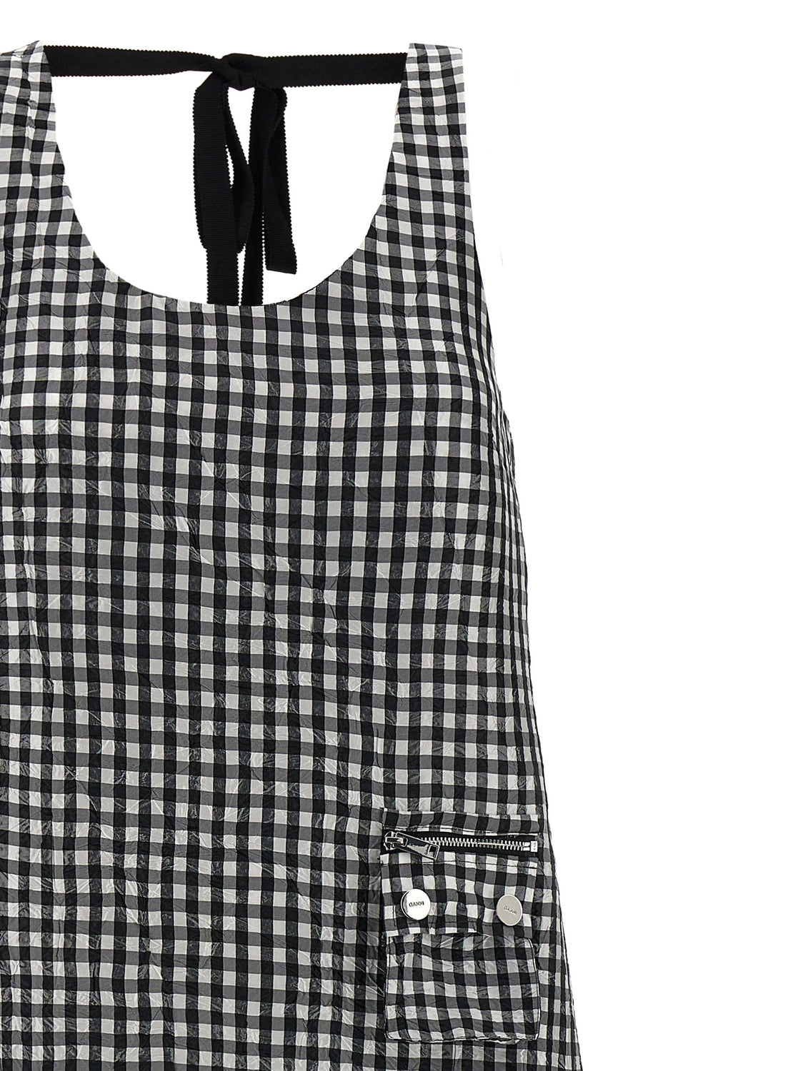 Black Polyester Midi Dress