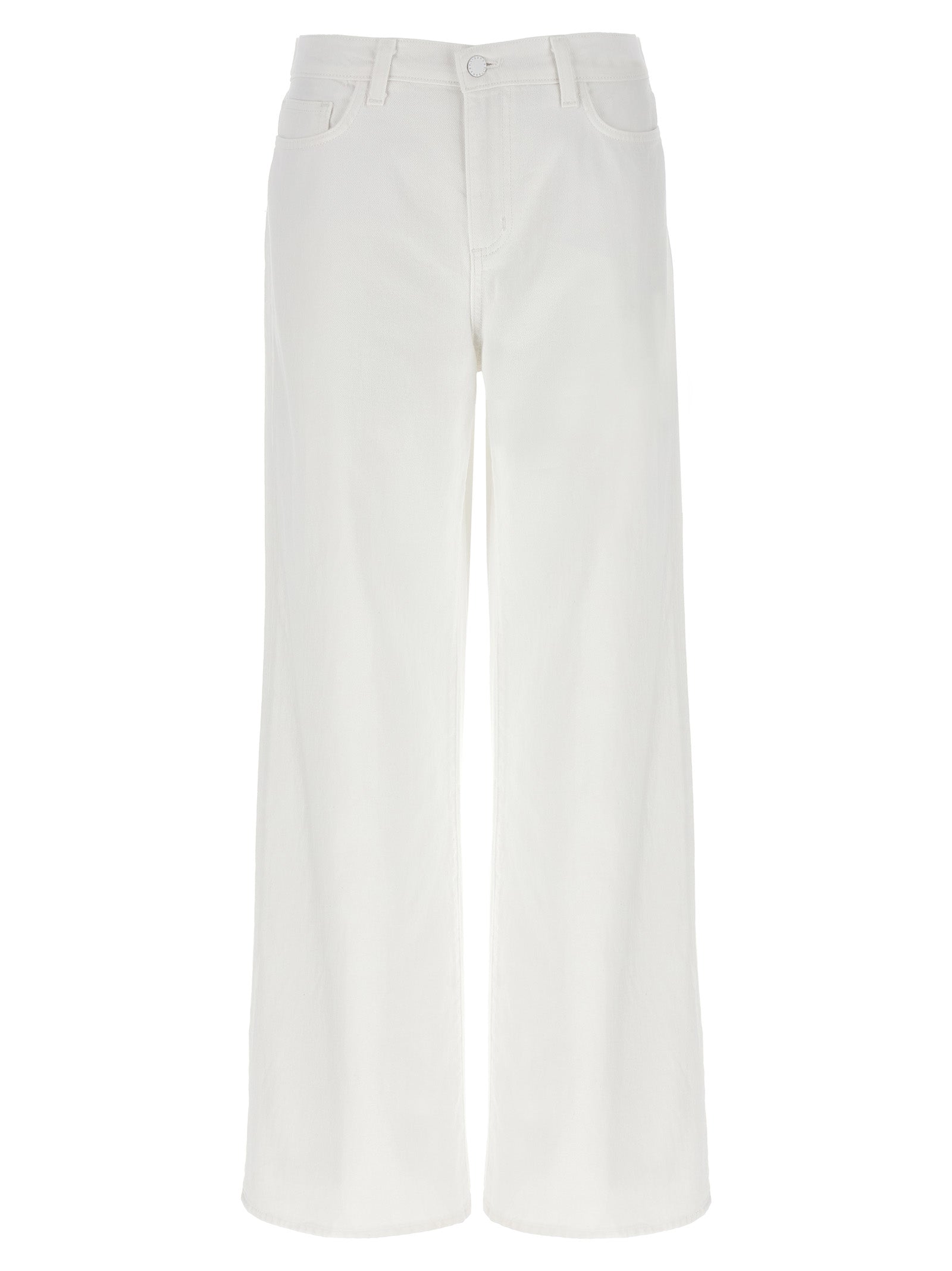 White Cotton High-Waisted Jean