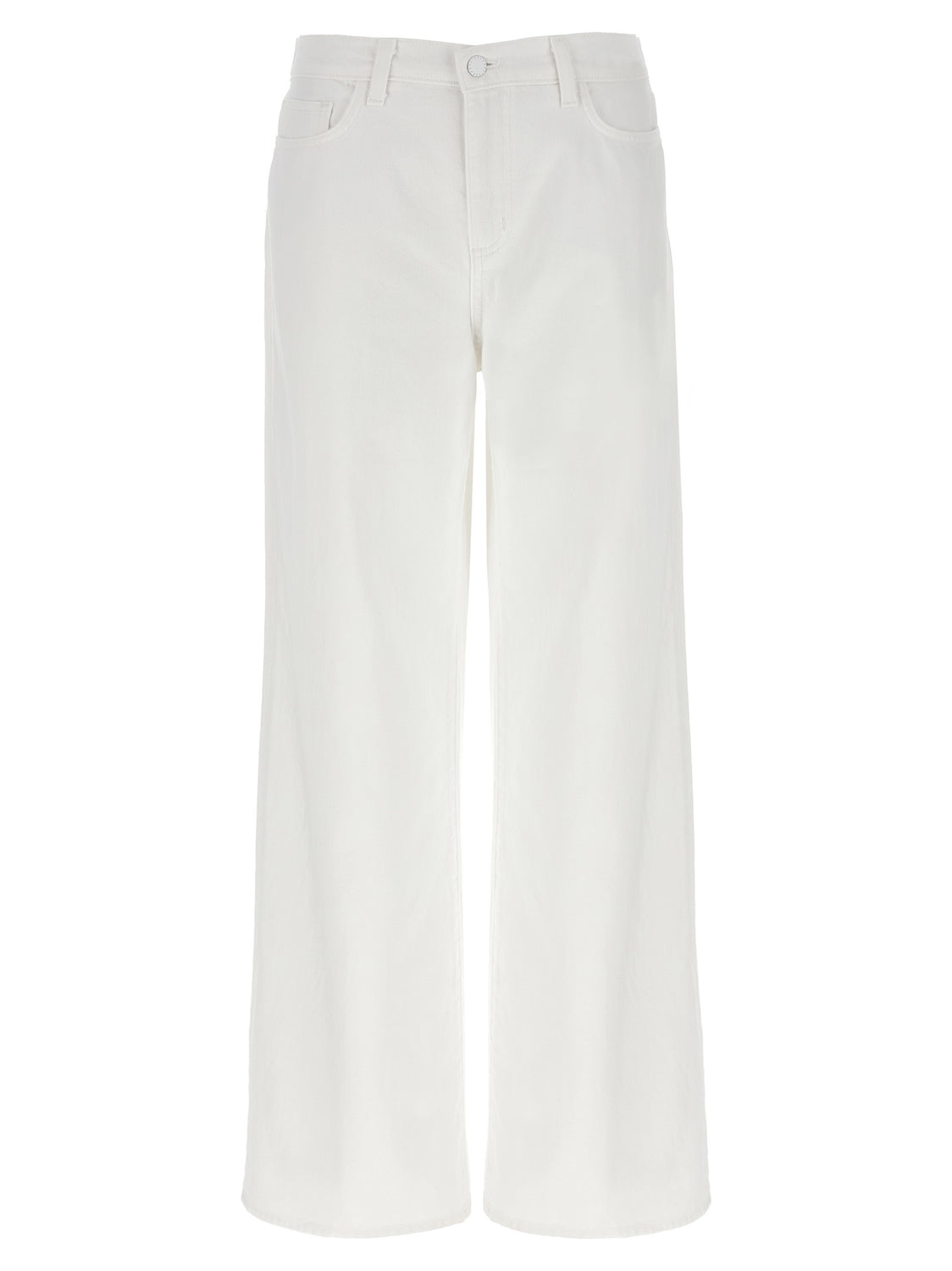 White Cotton High-Waisted Jean