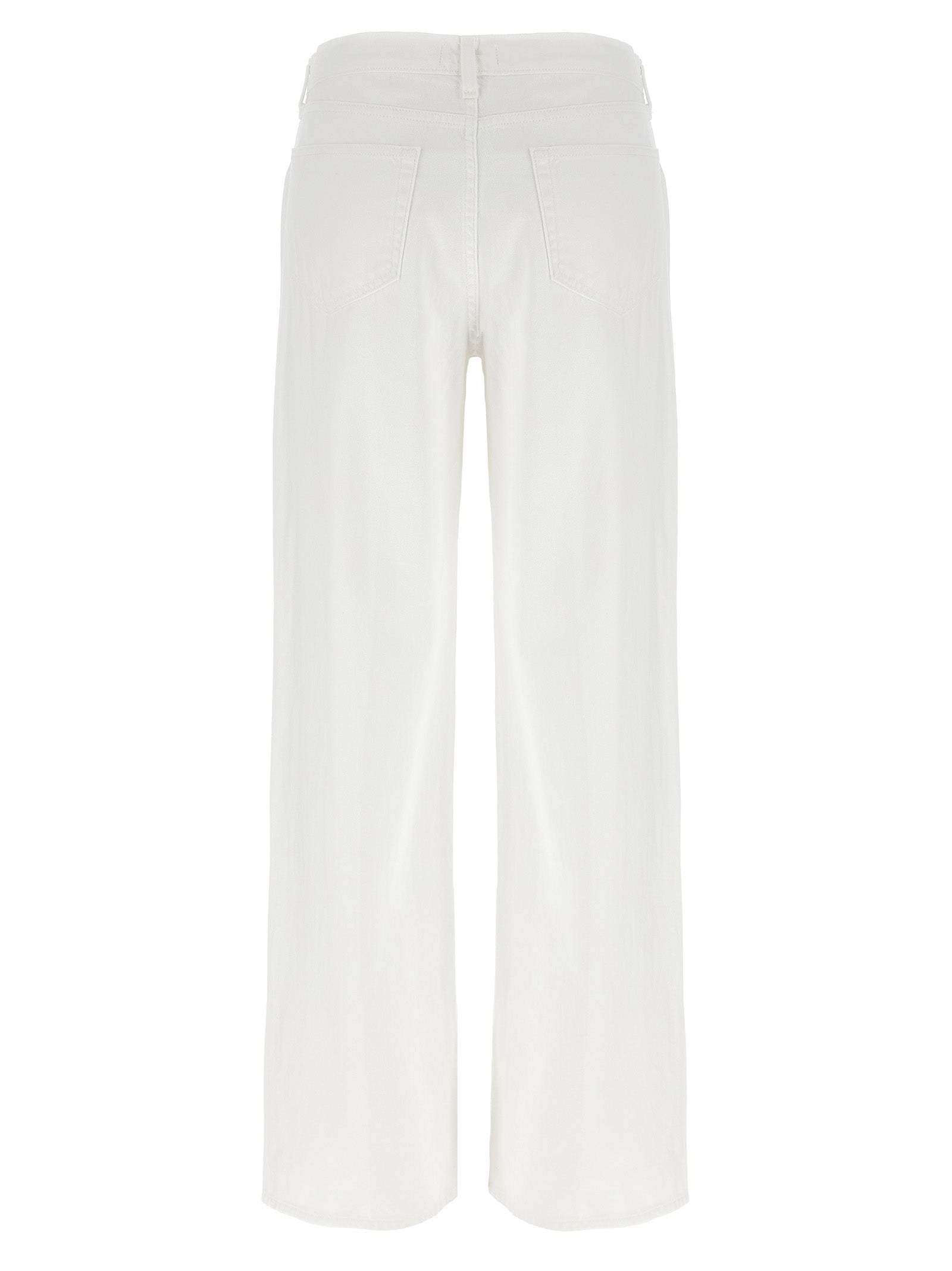 White Cotton High-Waisted Jean