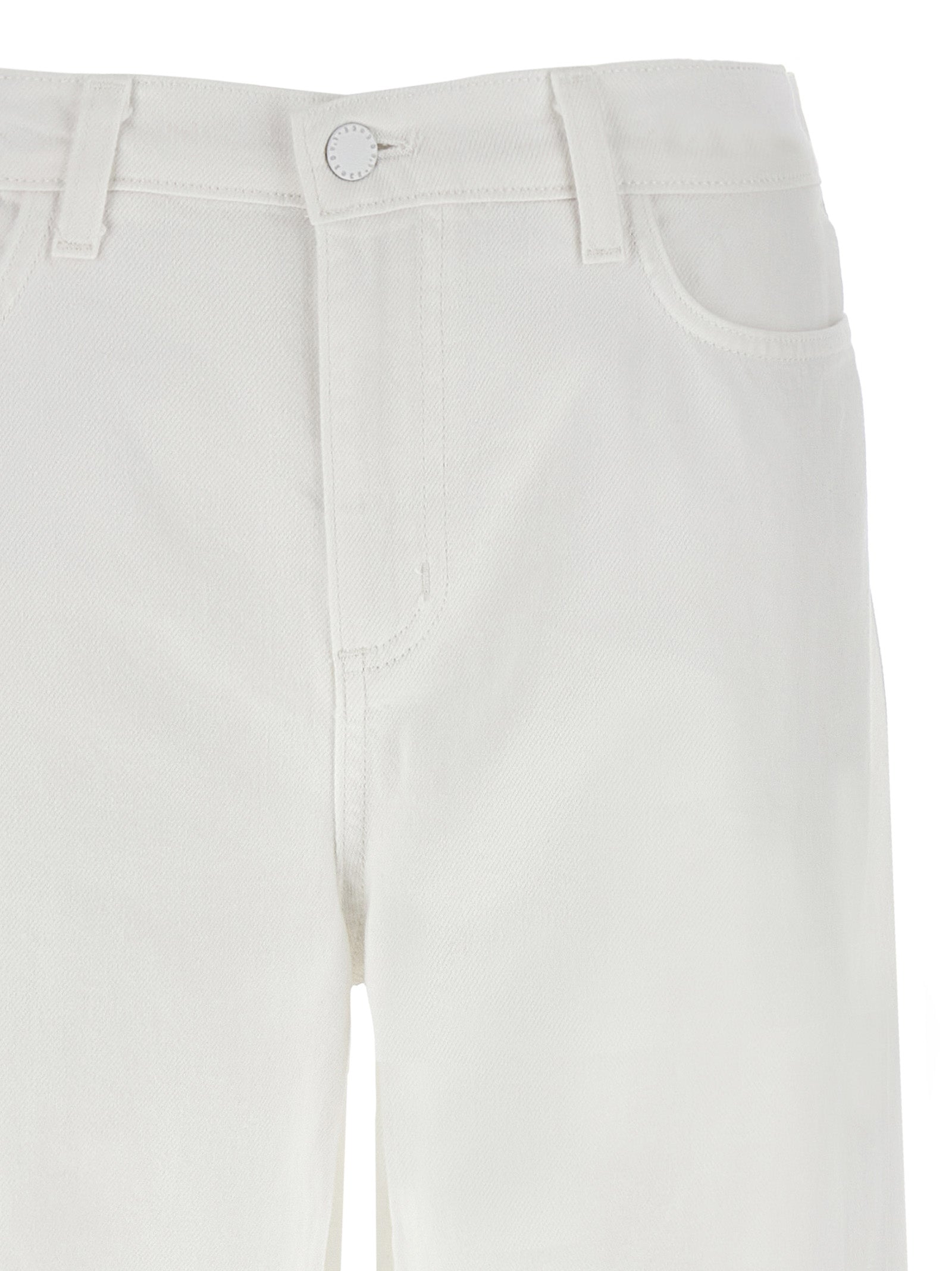 White Cotton High-Waisted Jean
