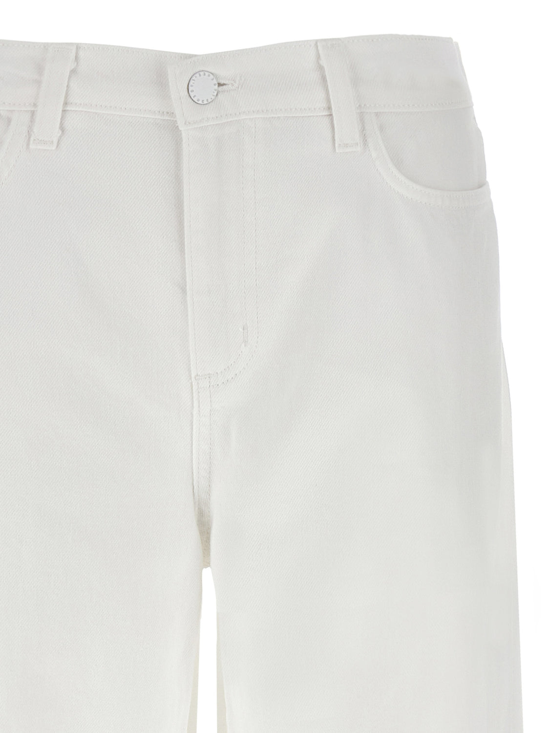 White Cotton High-Waisted Jean