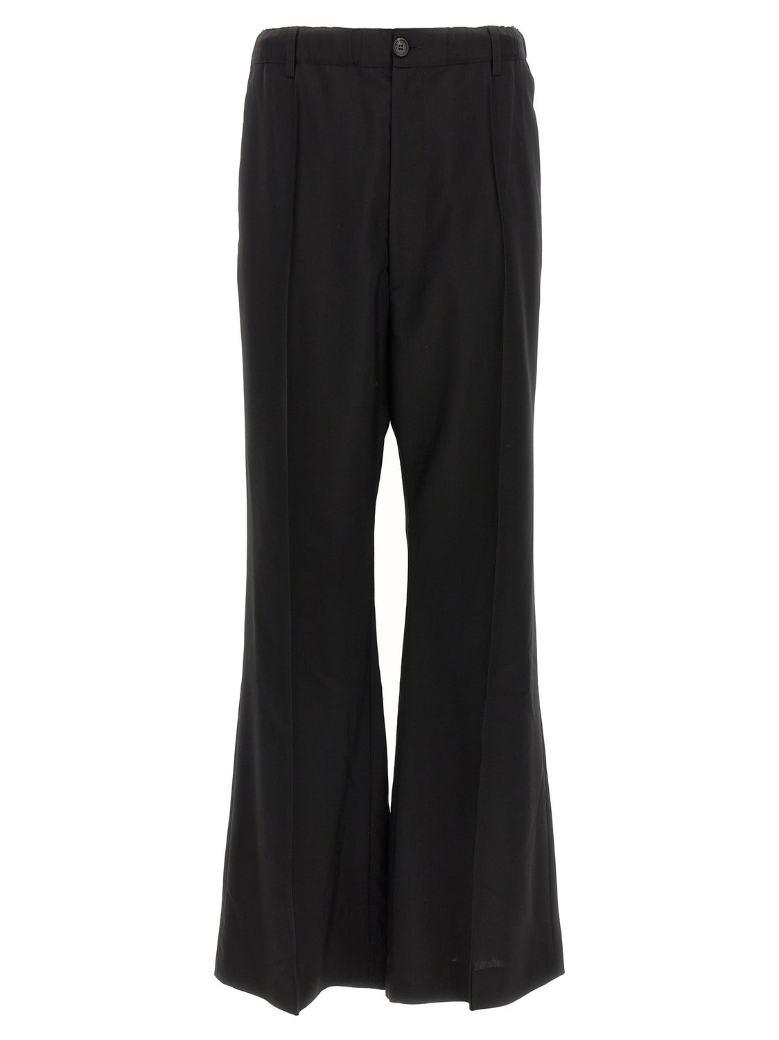 Black Virgin Wool Casual Pants