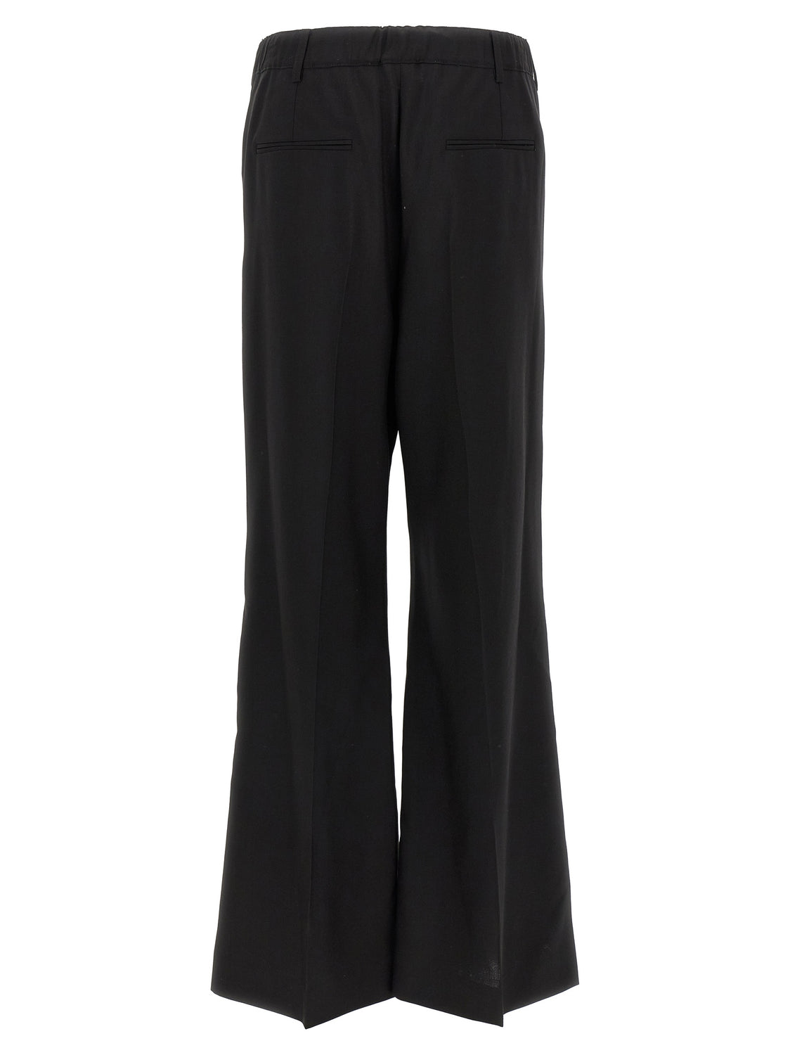 Black Virgin Wool Casual Pants