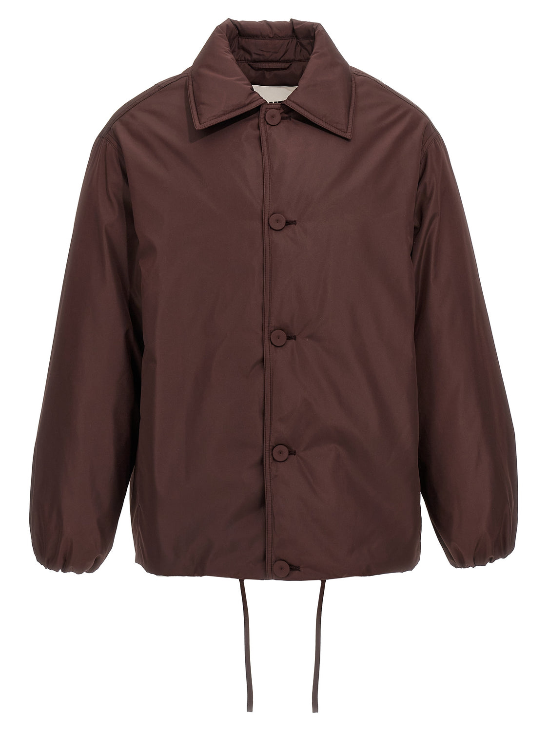 Brown Polyester Full-Length Jacket