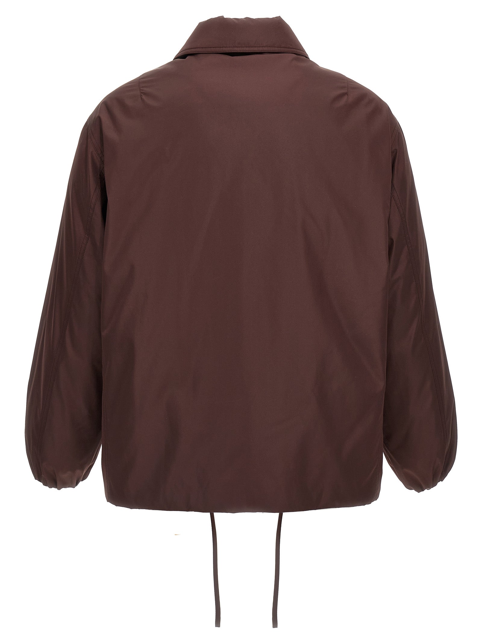 Brown Polyester Full-Length Jacket
