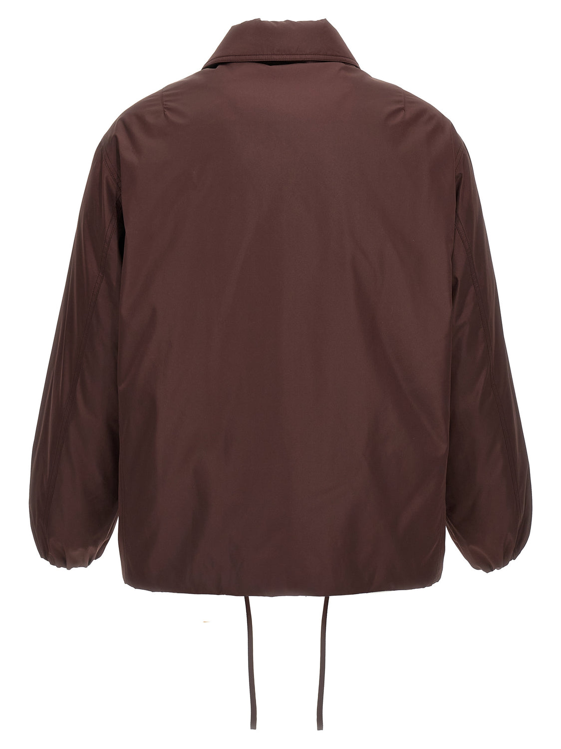 Brown Polyester Full-Length Jacket