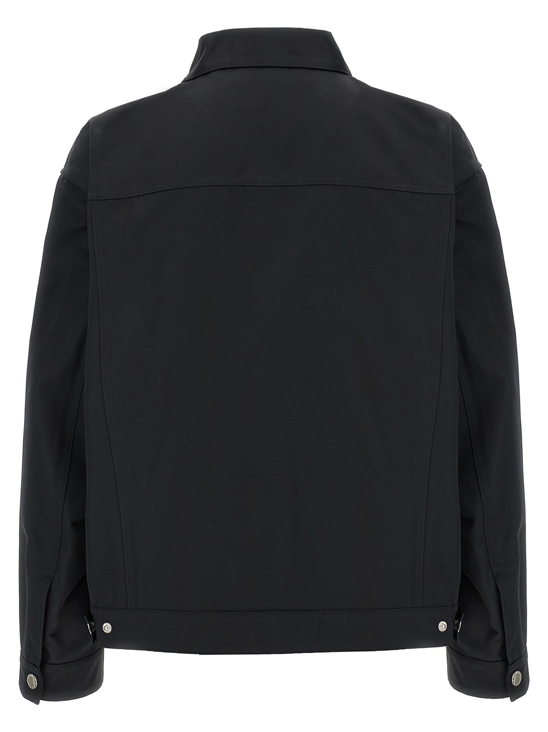 Black Polyester Full-Length Jacket