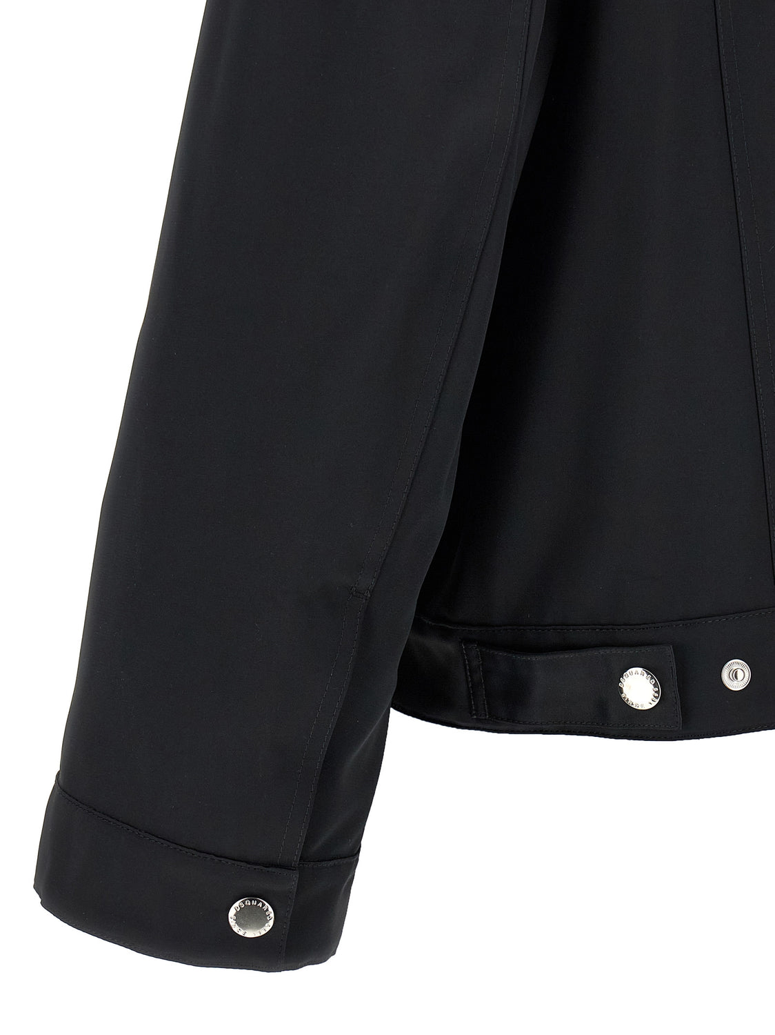 Black Polyester Full-Length Jacket