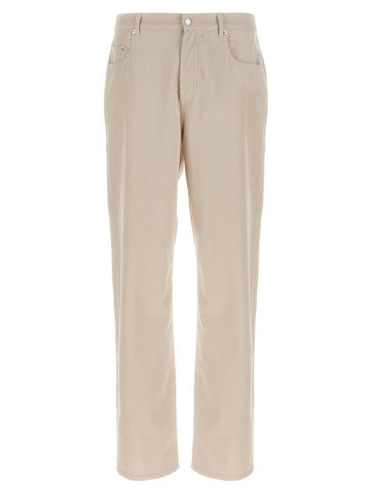 White Cotton Casual Pants