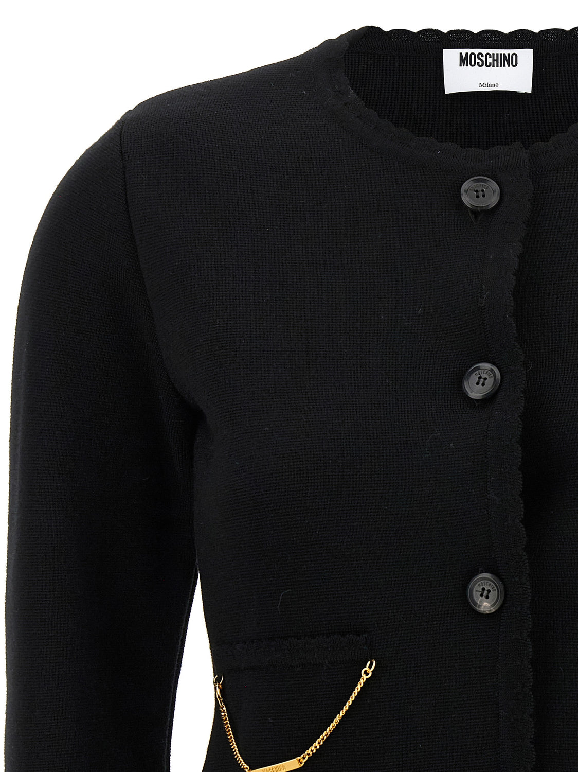 Black Virgin Wool Cardigan