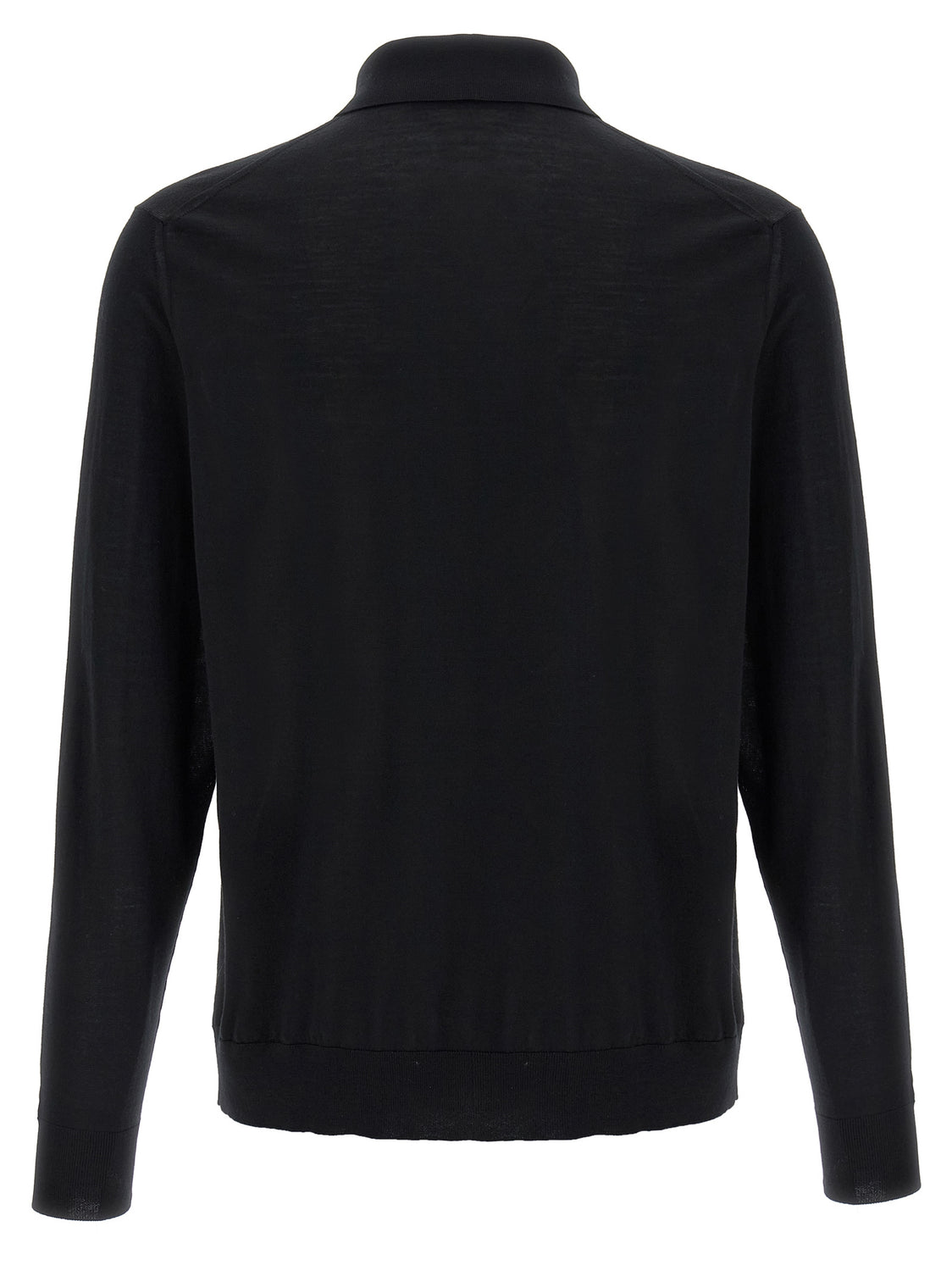 Black Wool Polo Shirt