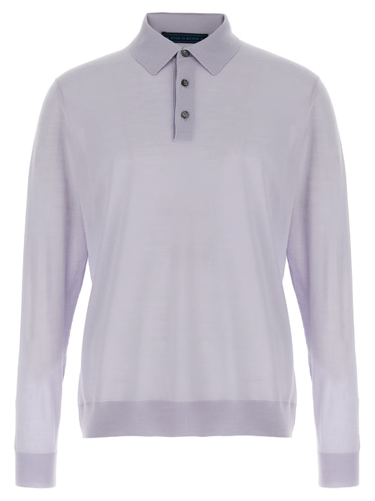 Blue Wool Polo Shirt