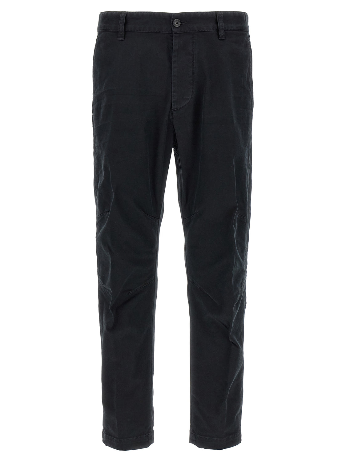 Black Cotton Chino Pants