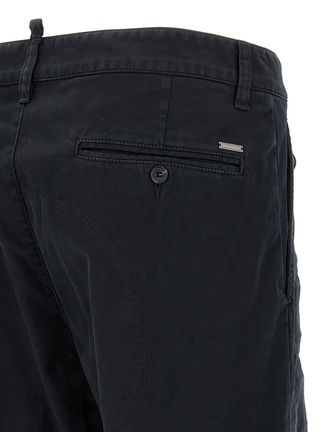 Black Cotton Chino Pants