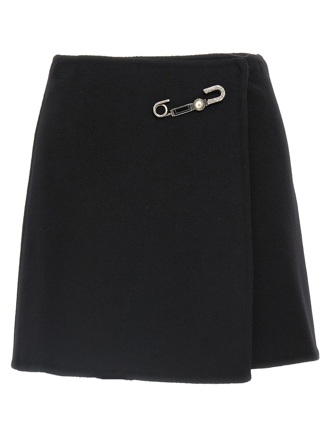Black Virgin Wool Long Skirt