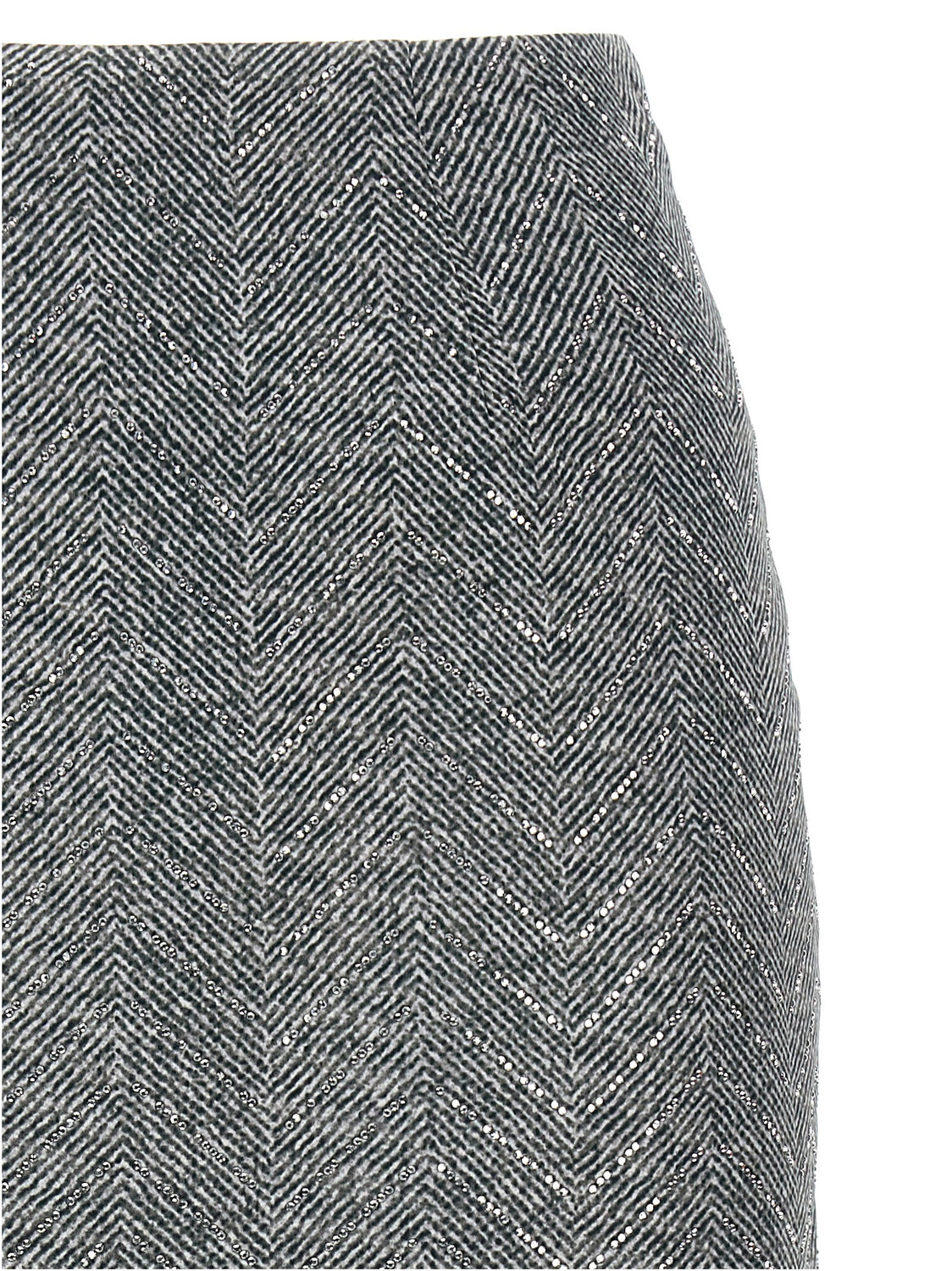 Gray Silk Midi Skirt