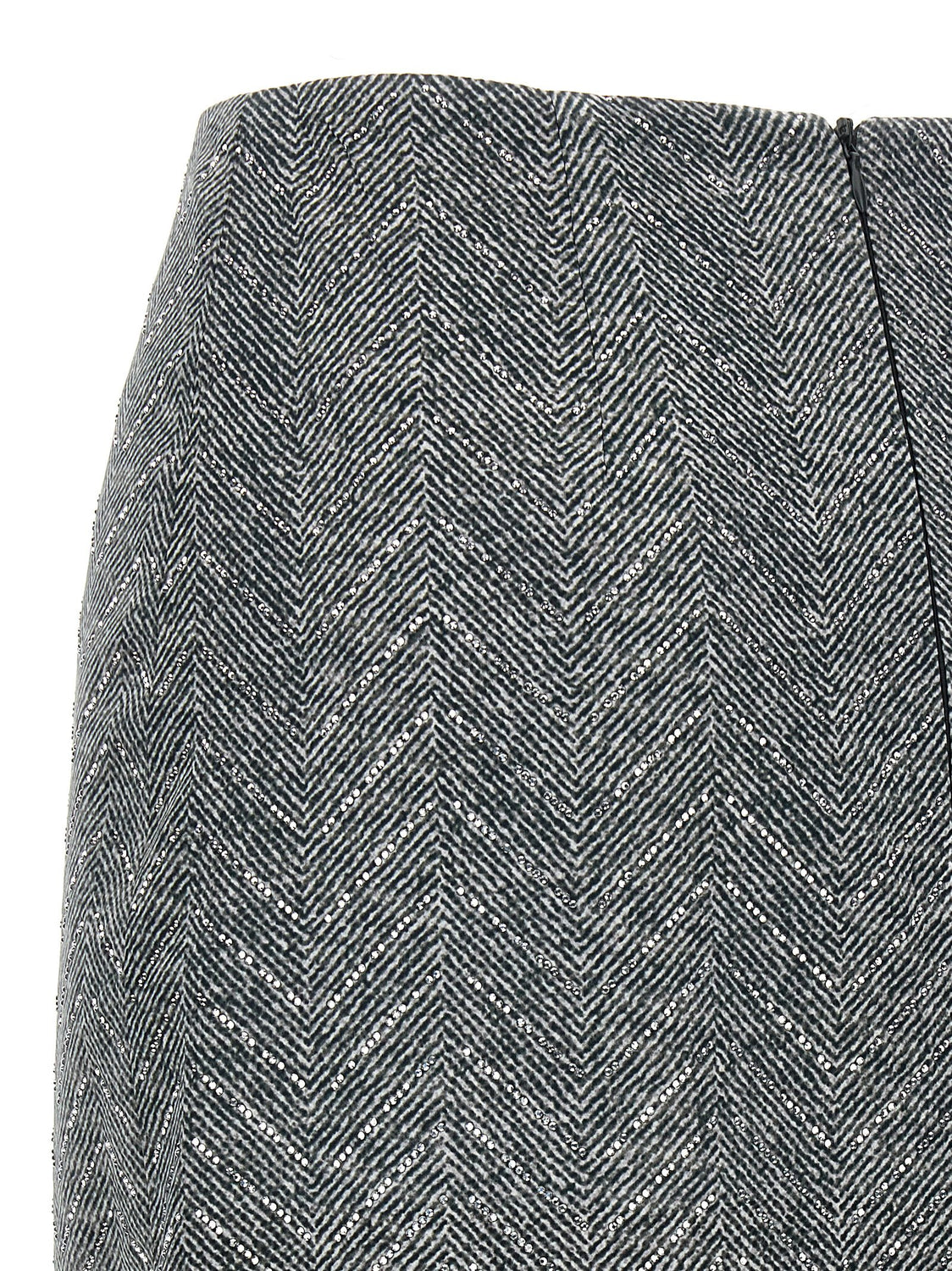 Gray Silk Midi Skirt