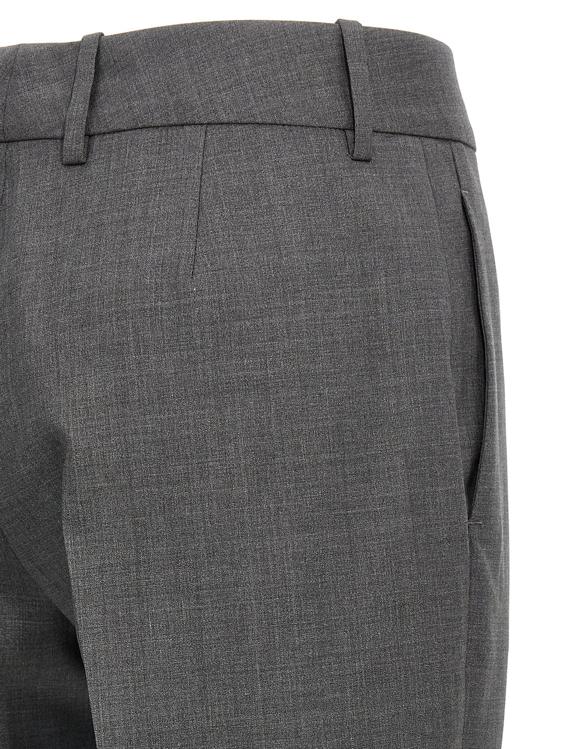 Gray Virgin Wool Dress Pants