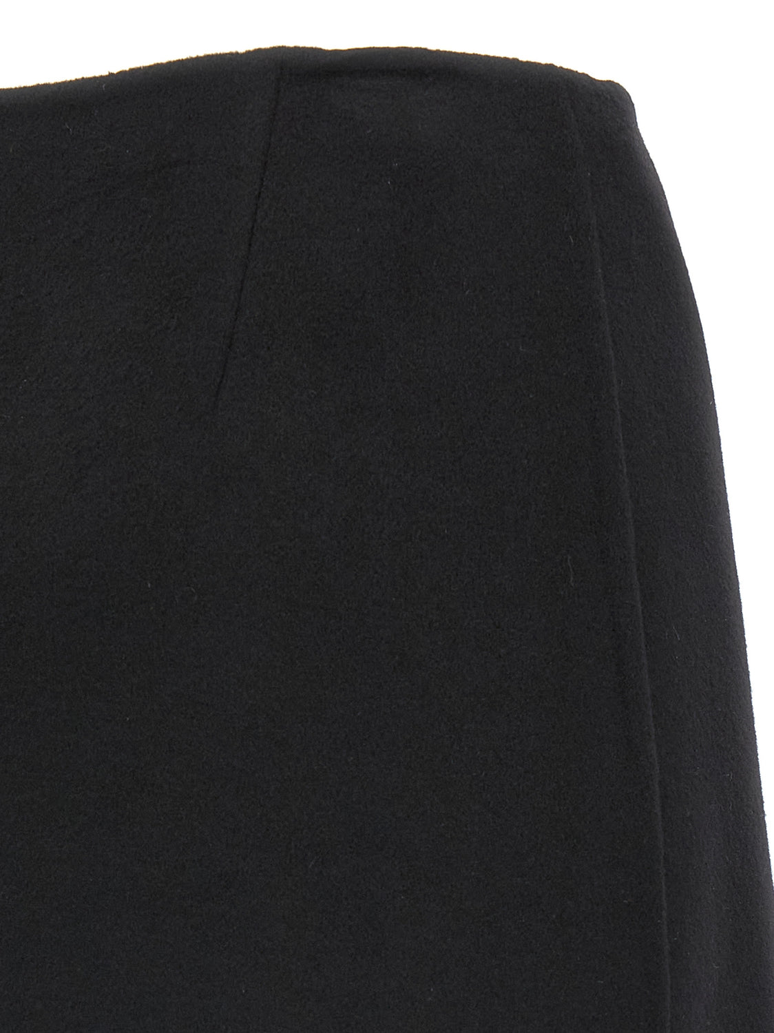 Black Virgin Wool Long Skirt