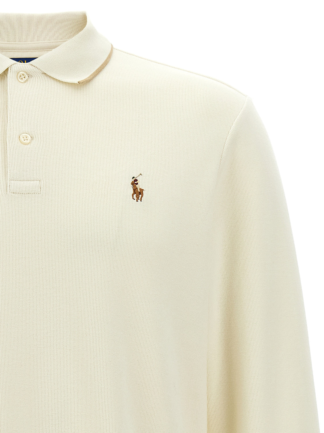Beige Cotton Polo Shirt