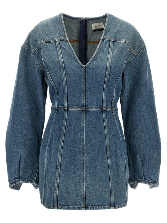 Blue Cotton Short Dress