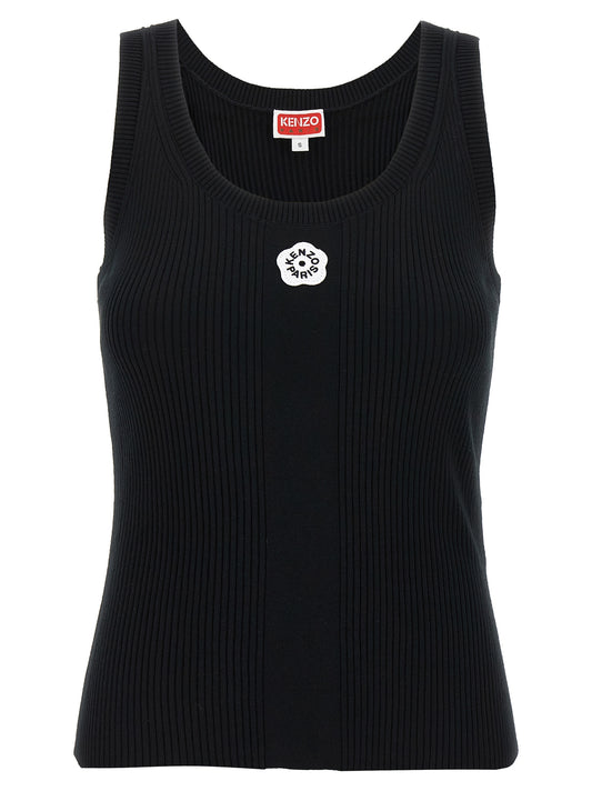Black Viscose Sleeveles T-Shirt